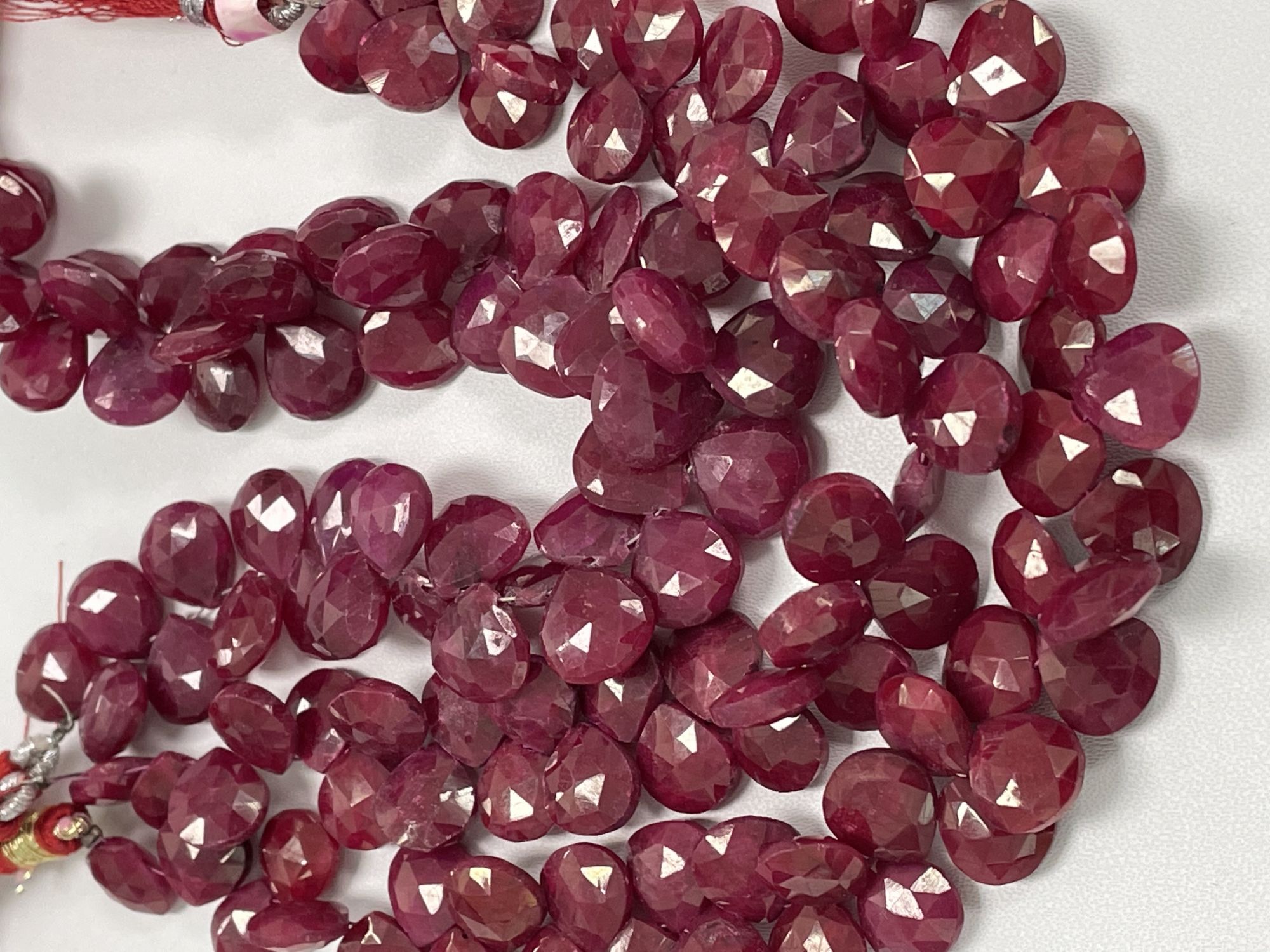 Dyed Ruby Heart Faceted