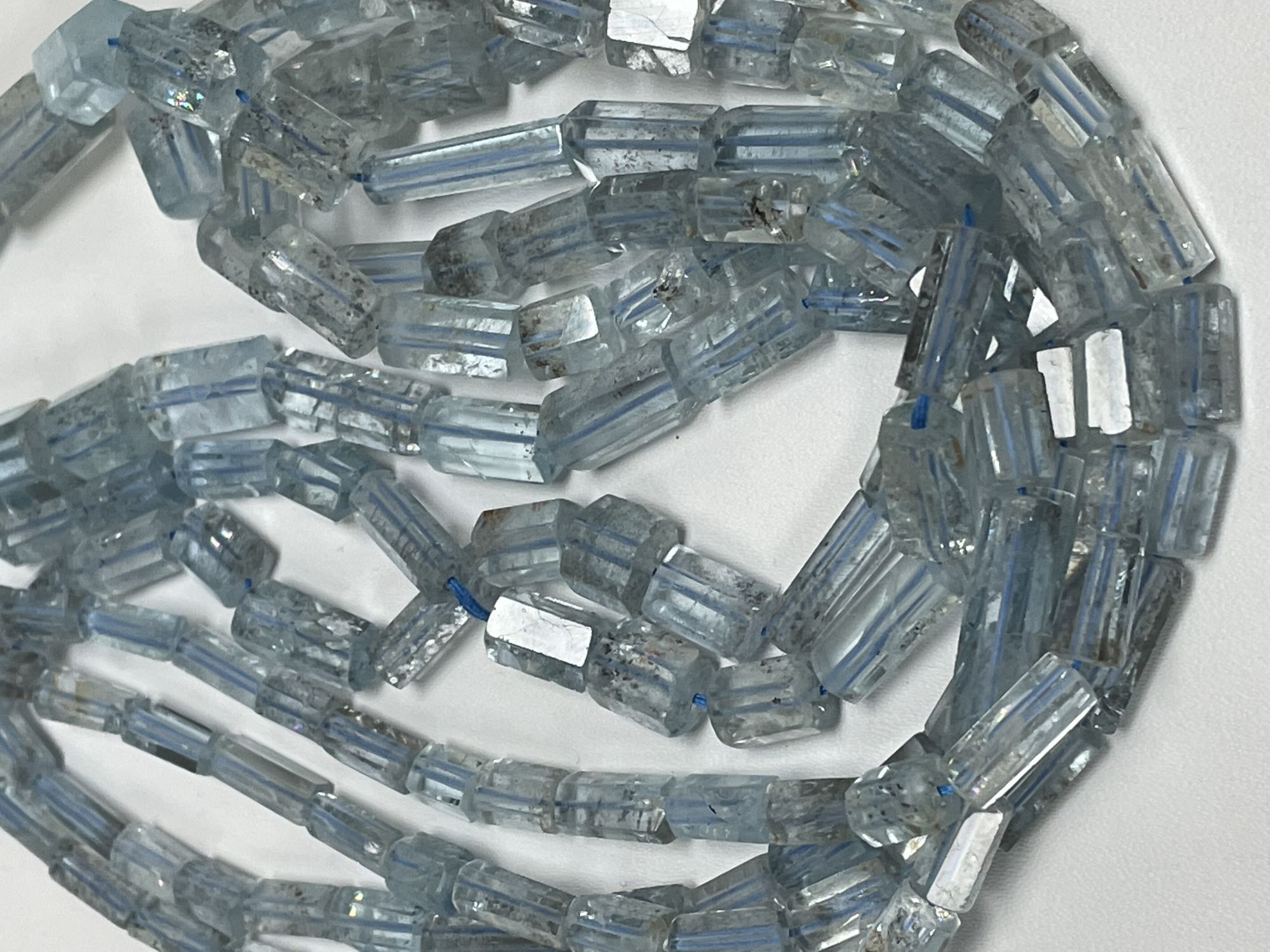 Copper Aquamarine Tube Faceted