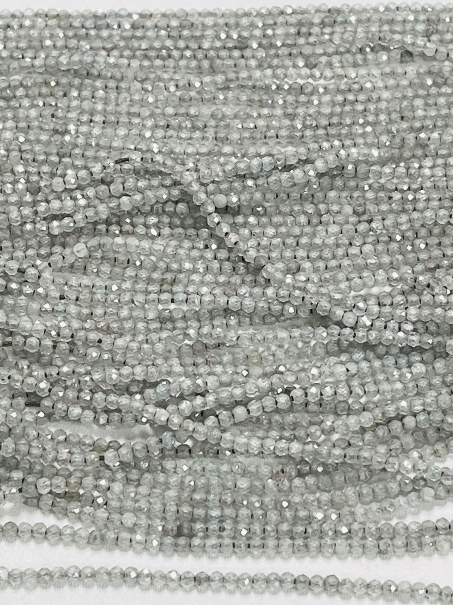 Natural Grey Zircon Rondelle Faceted