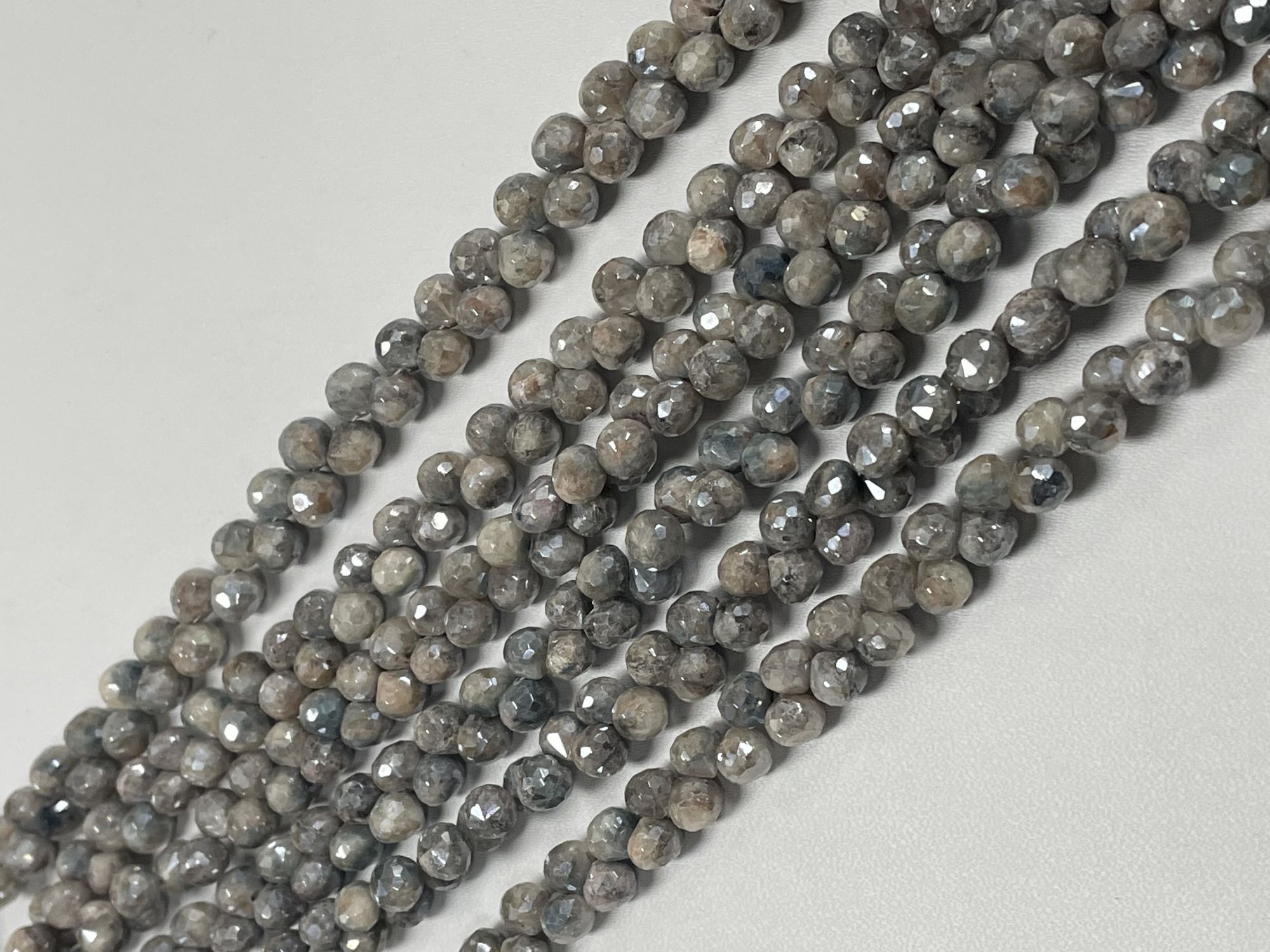 Grey White Silverite Onion Faceted