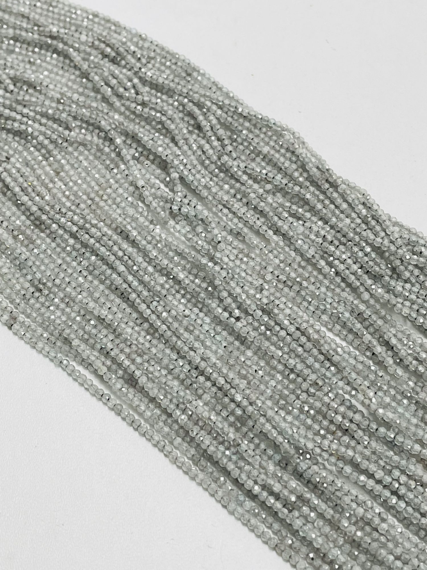 Natural Grey Zircon Rondelle Faceted