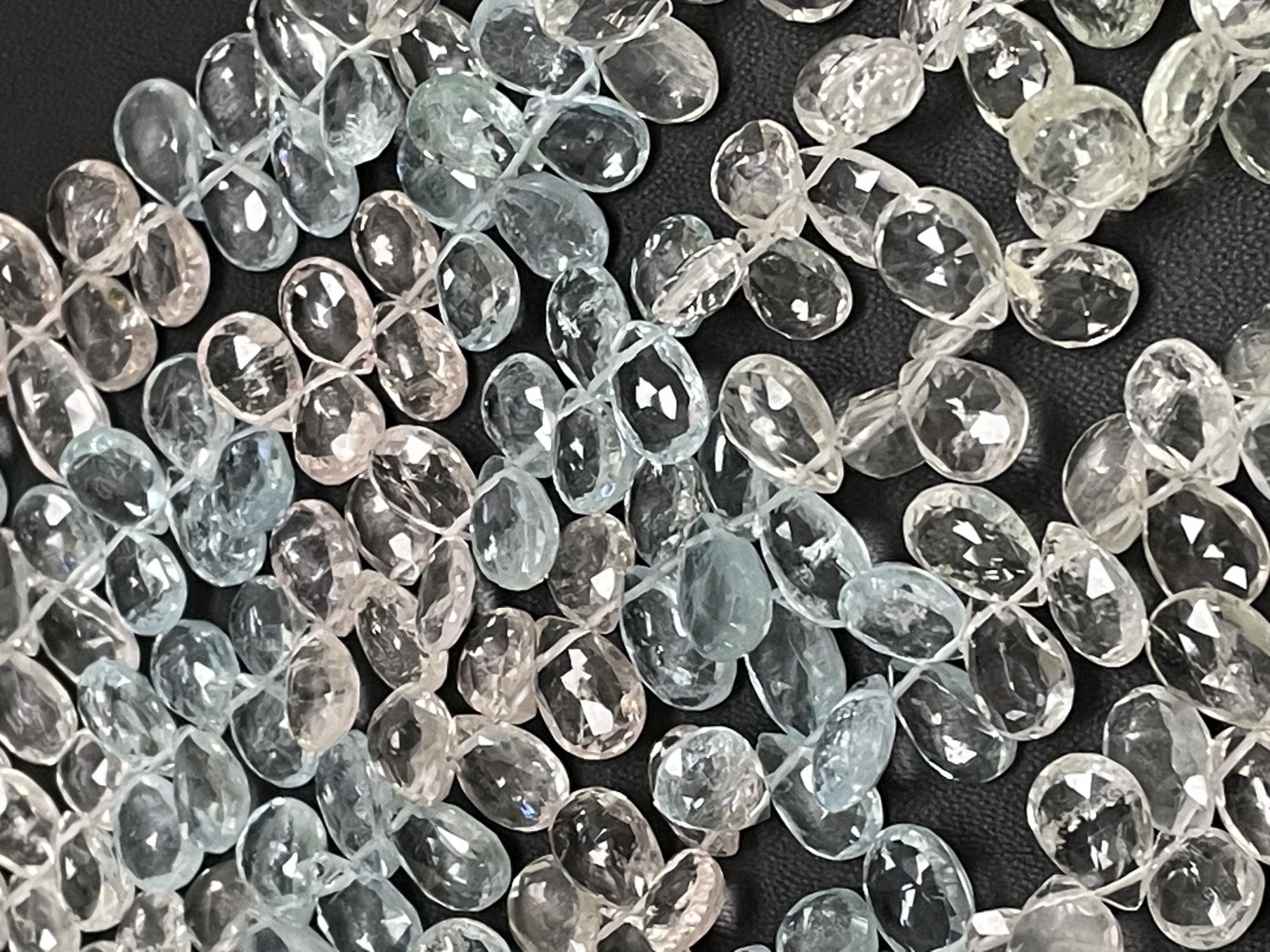 Multi Aquamarine Pear Faceted