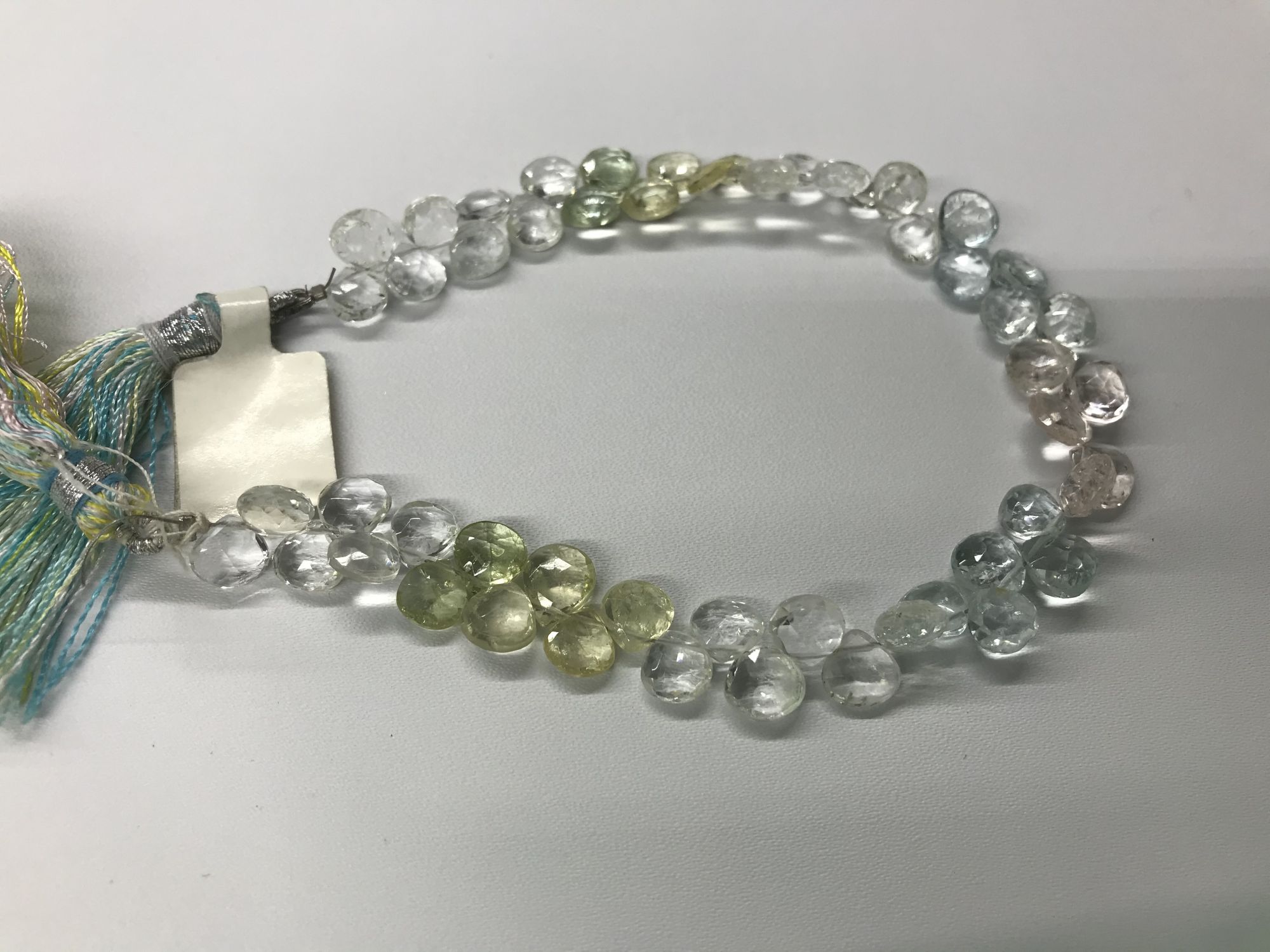 Multi Aquamarine Hearts Faceted