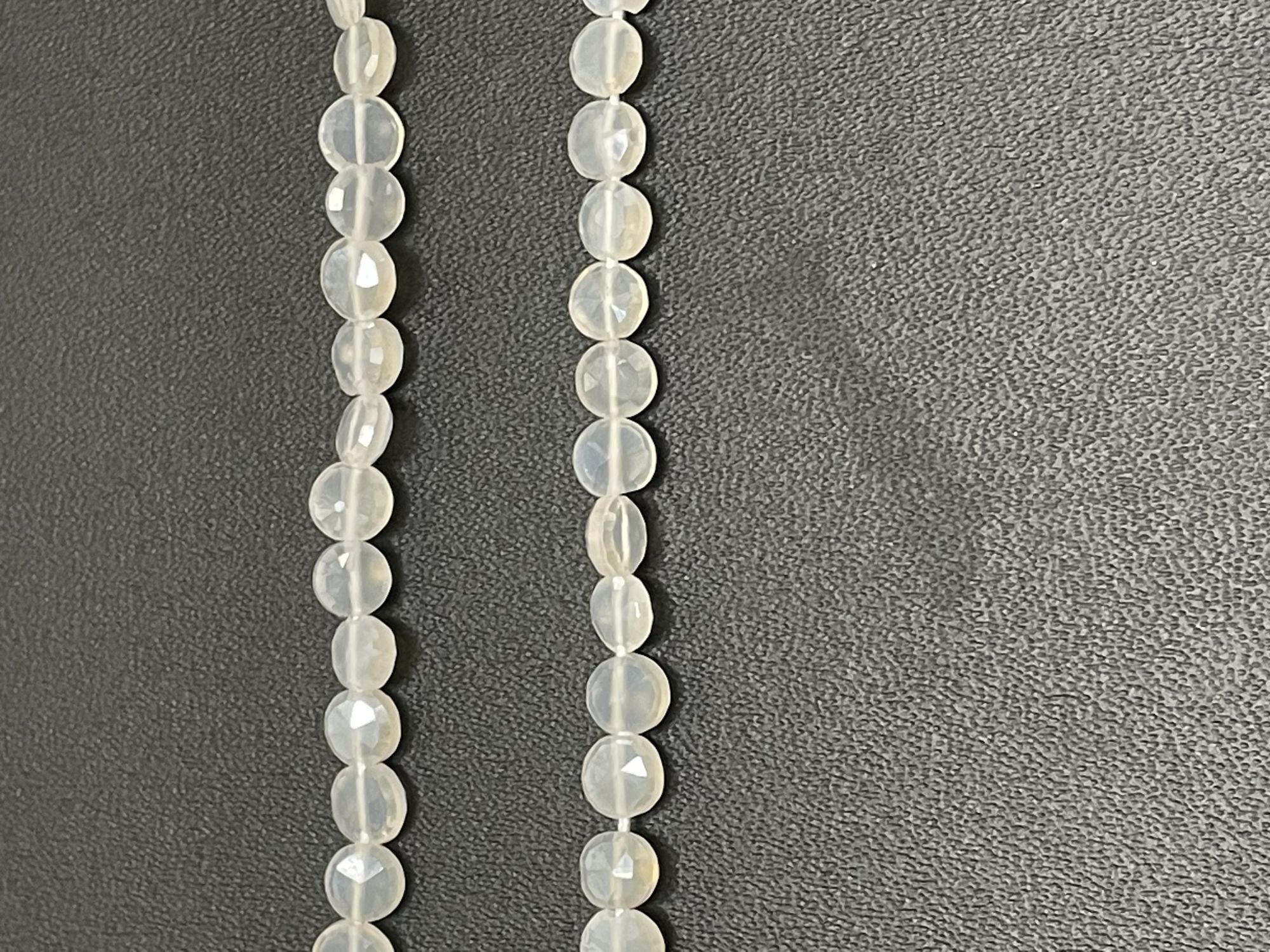 Coated Quartz Coin Faceted