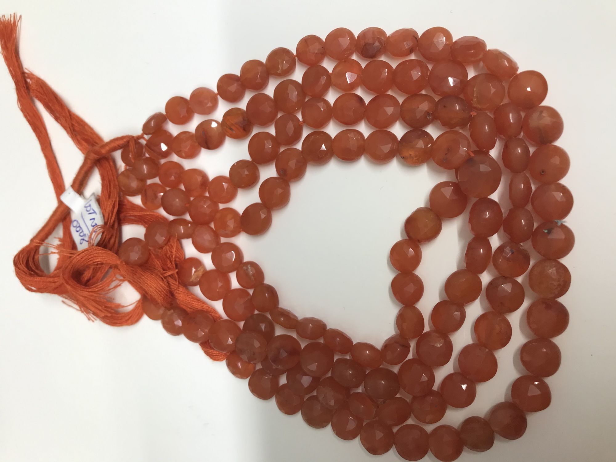 Orange Carnelian Coins Faceted