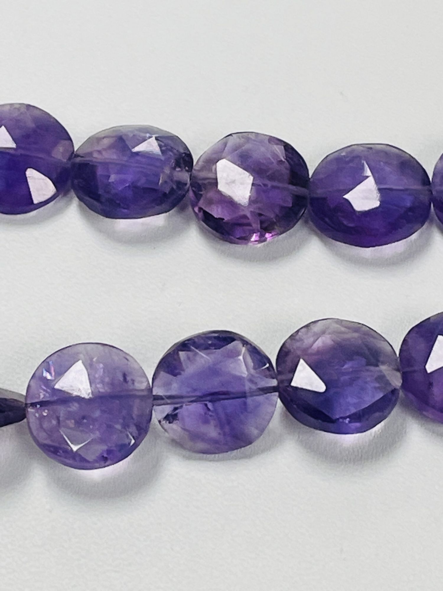 Purple Amethyst Coin Faceted