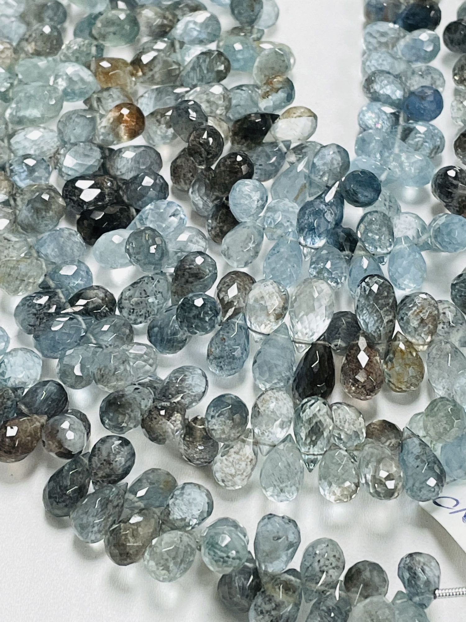 Copper Aquamarine Drop Faceted