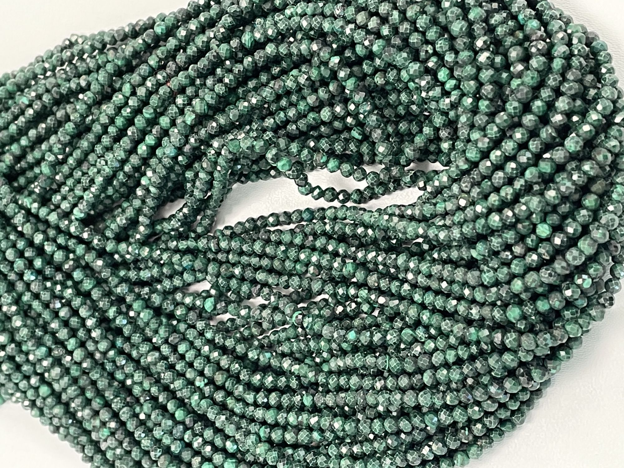 Malachite Rondelle Faceted