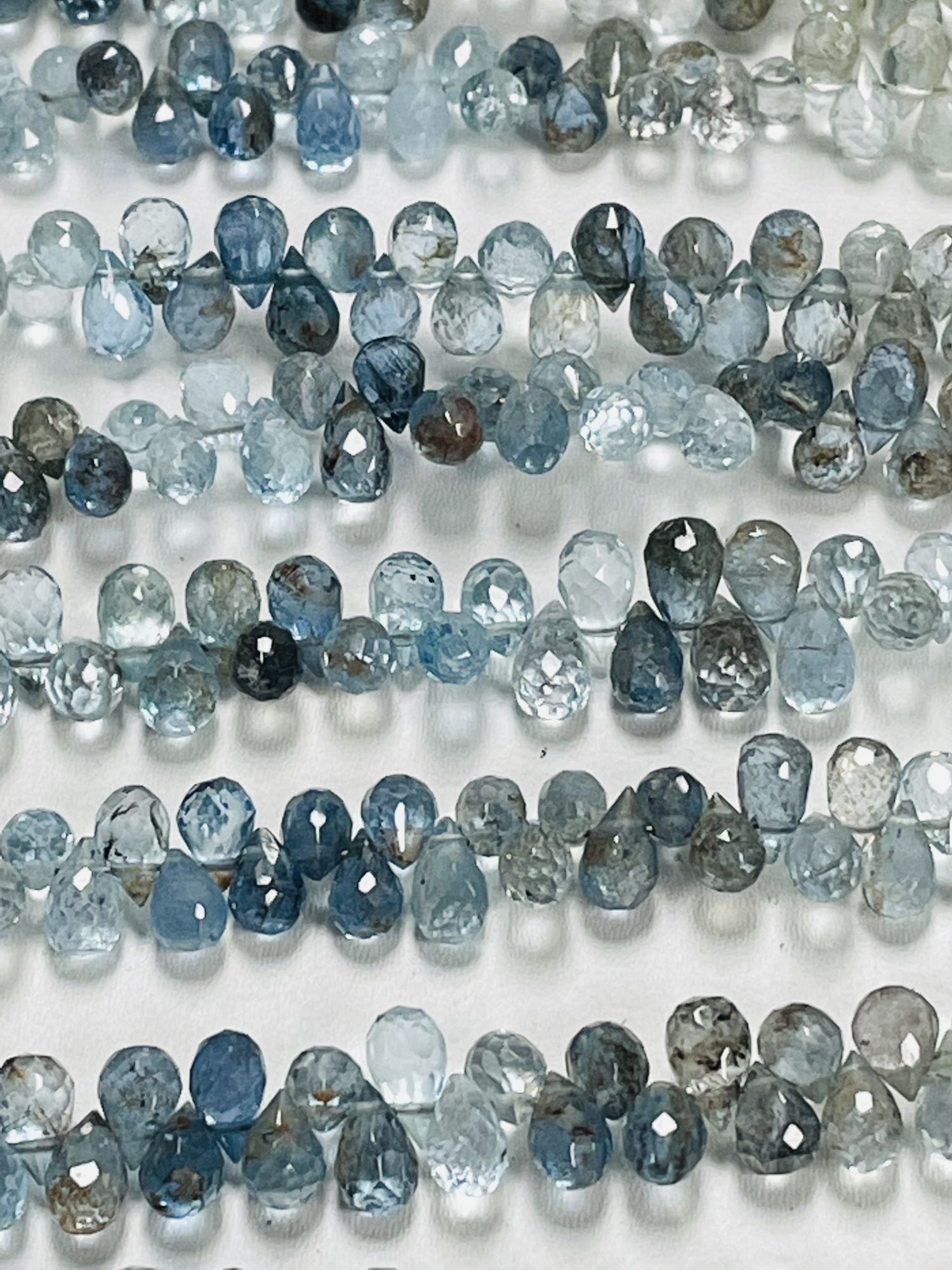 Copper Aquamarine Drop Faceted