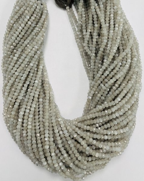 Light Grey Moonstone Rondelle Faceted