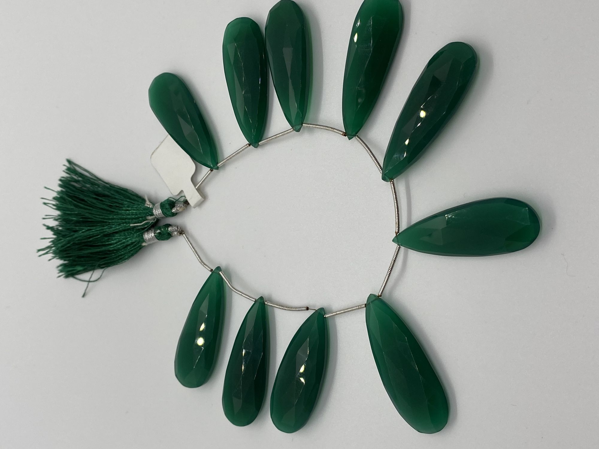 Green Onyx Pears Faceted