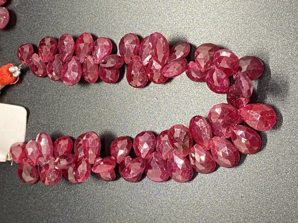 Ruby Pears Faceted Dyed