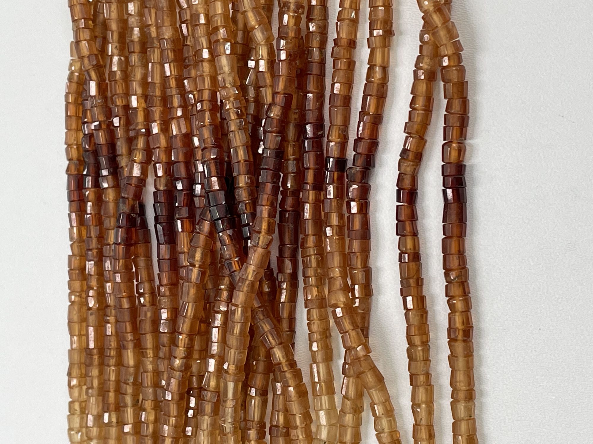 Shaded Hessonite Garnet Heishi Faceted