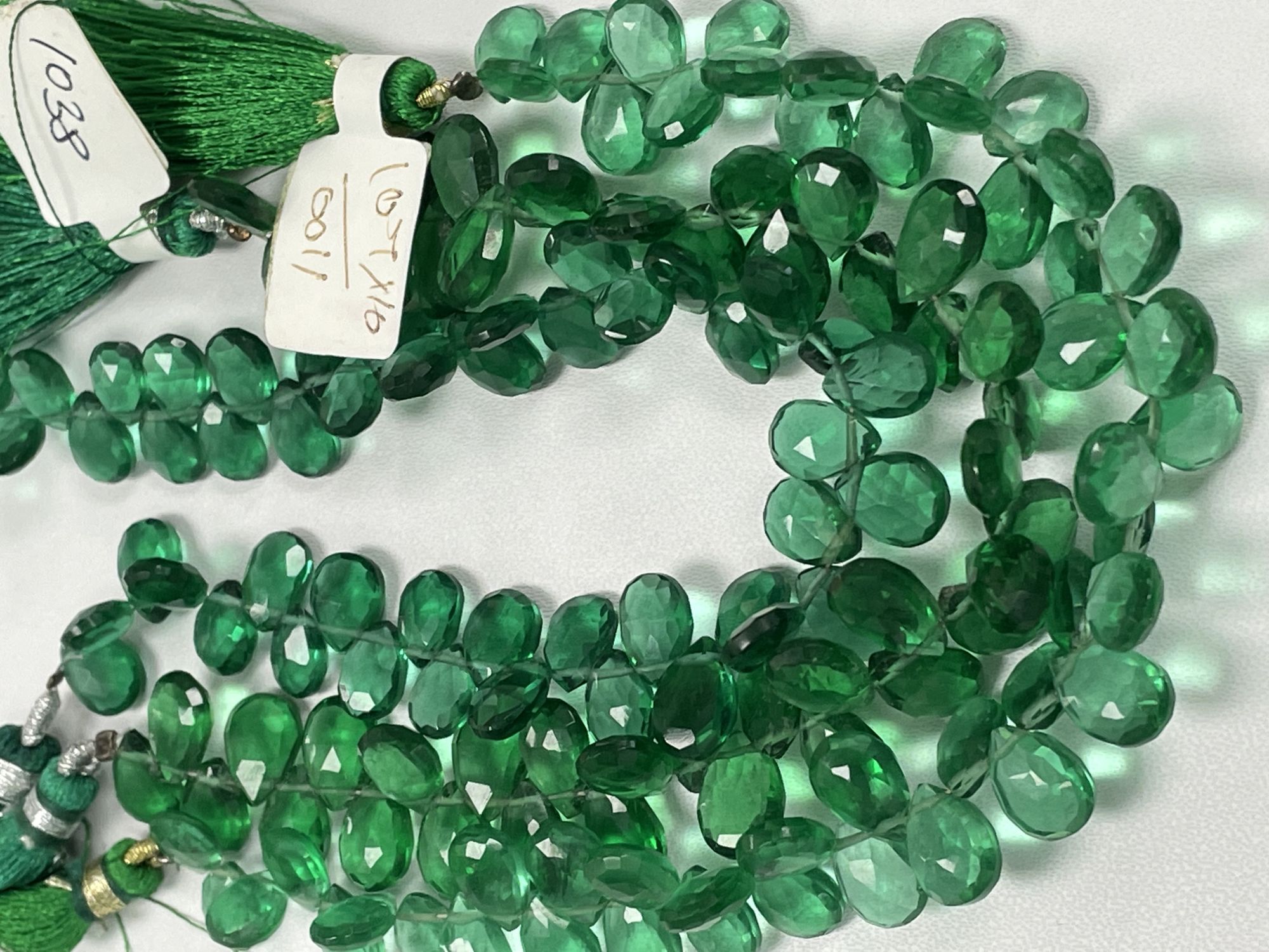 Green Hydro Quartz Pear Faceted