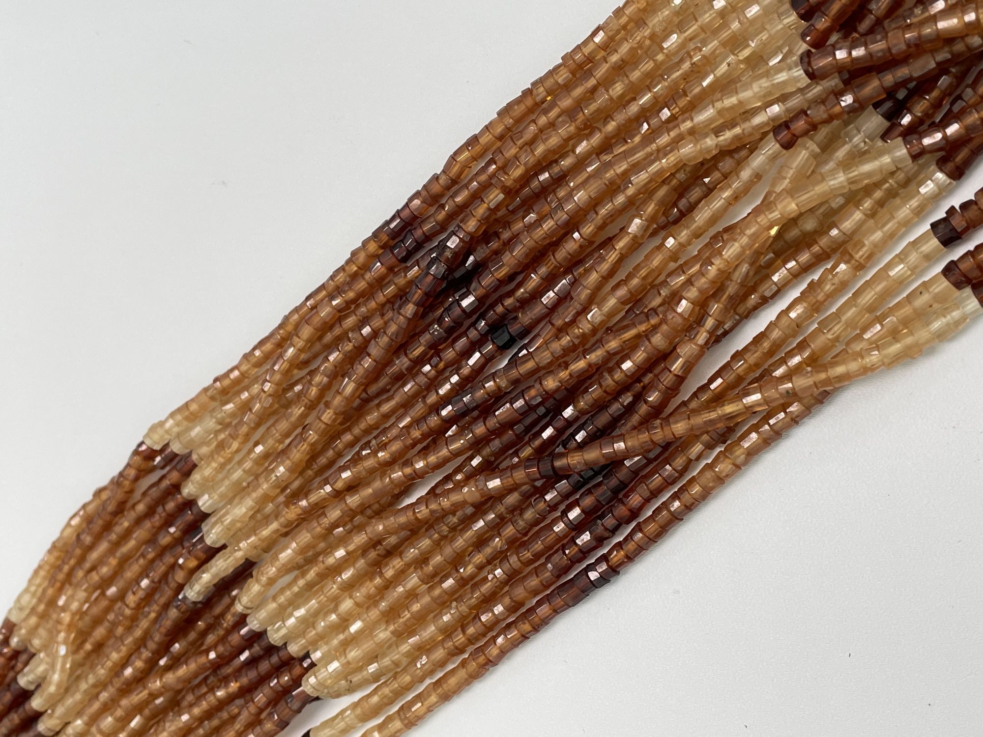 Shaded Hessonite Garnet Heishi Faceted