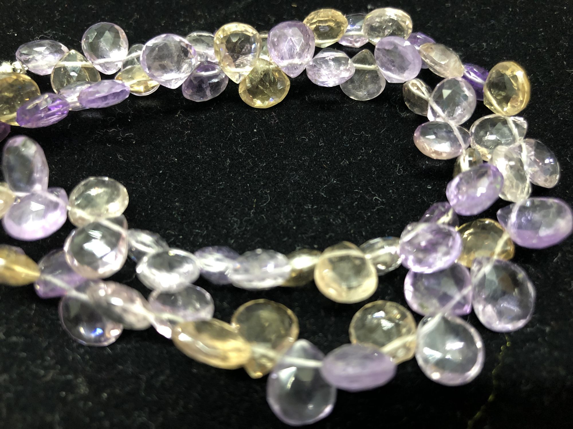 Ametrine Hearts Faceted