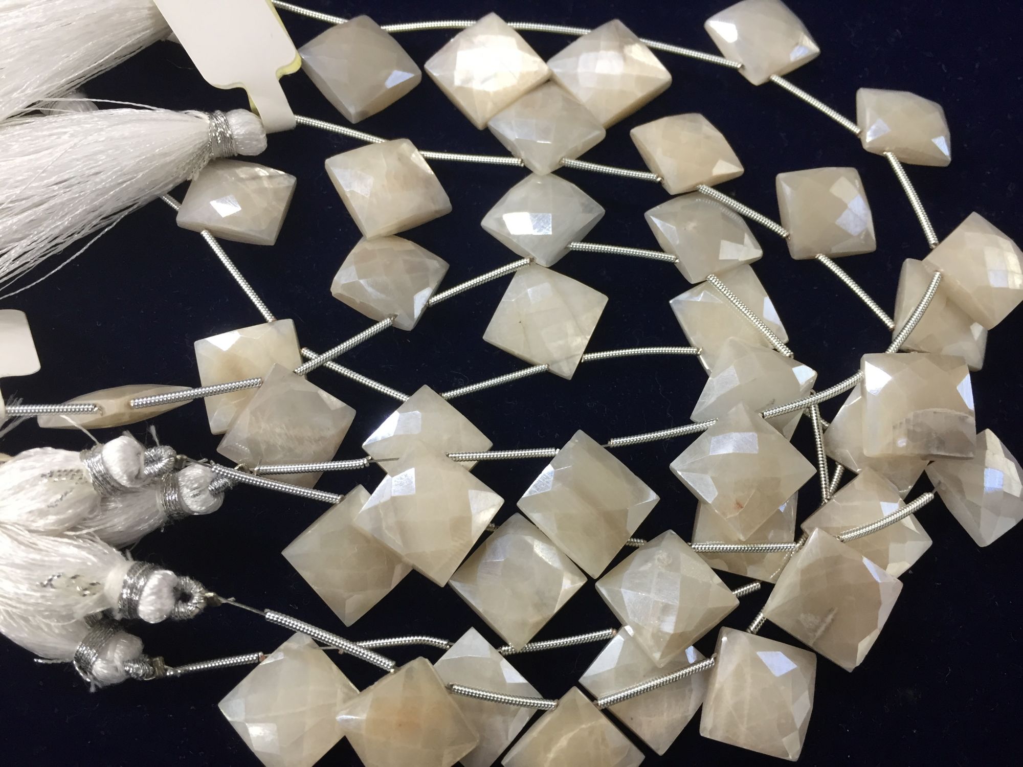 Coated Moonstone Cushion Faceted