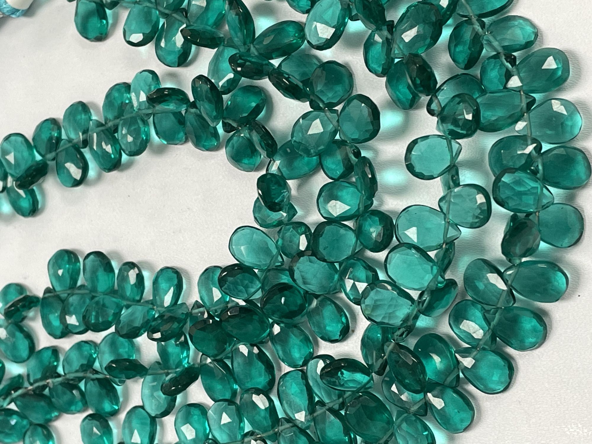 Teal Hydro Quartz Pear Faceted