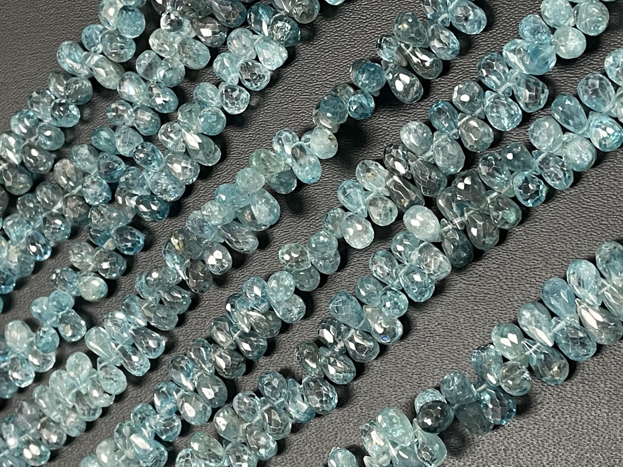 Blue Zircon Drop Faceted