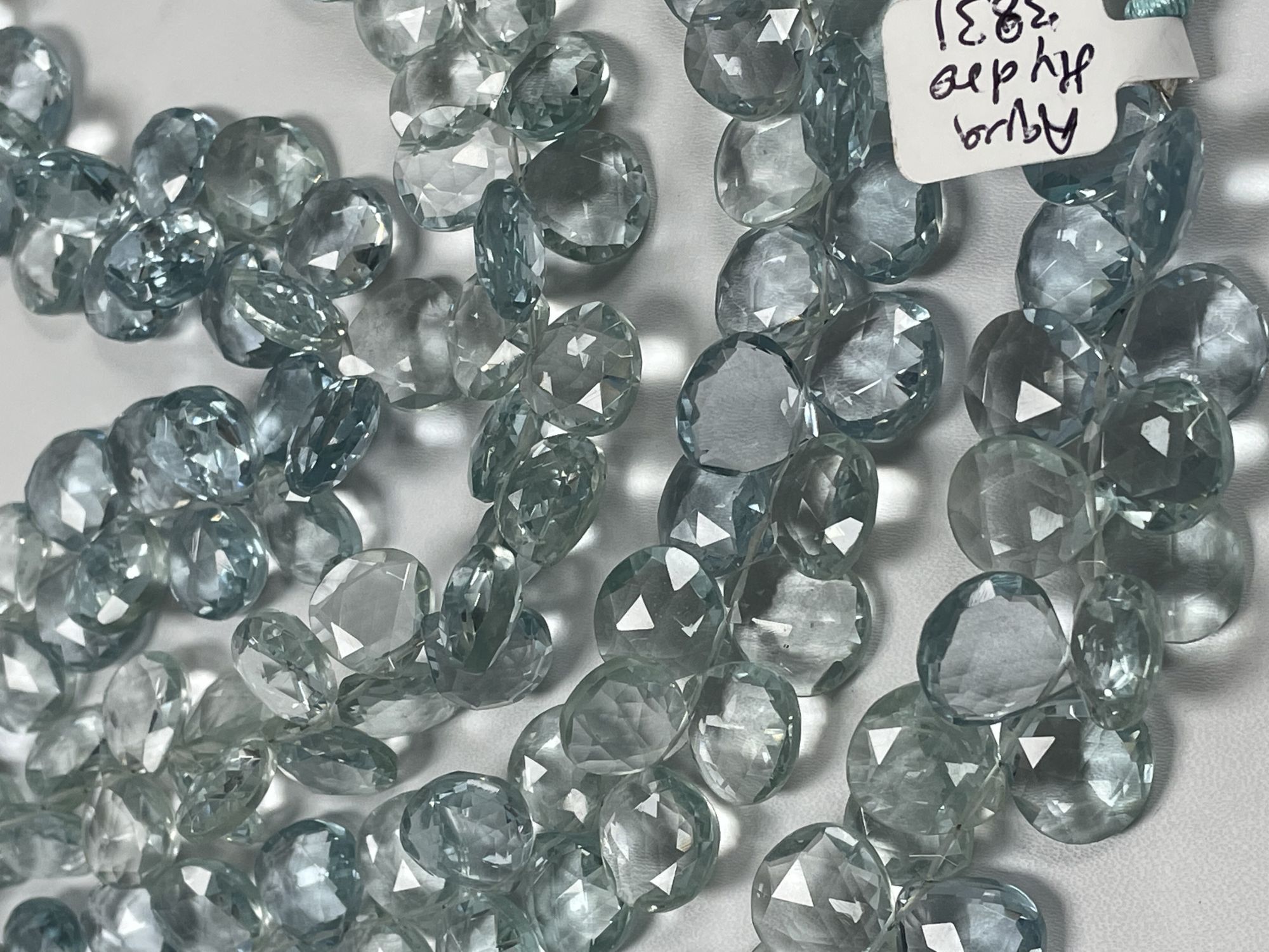 Aquamarine Hydro Quartz Heart Faceted