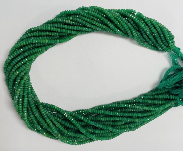 Dyed Emerald Rondelle Faceted