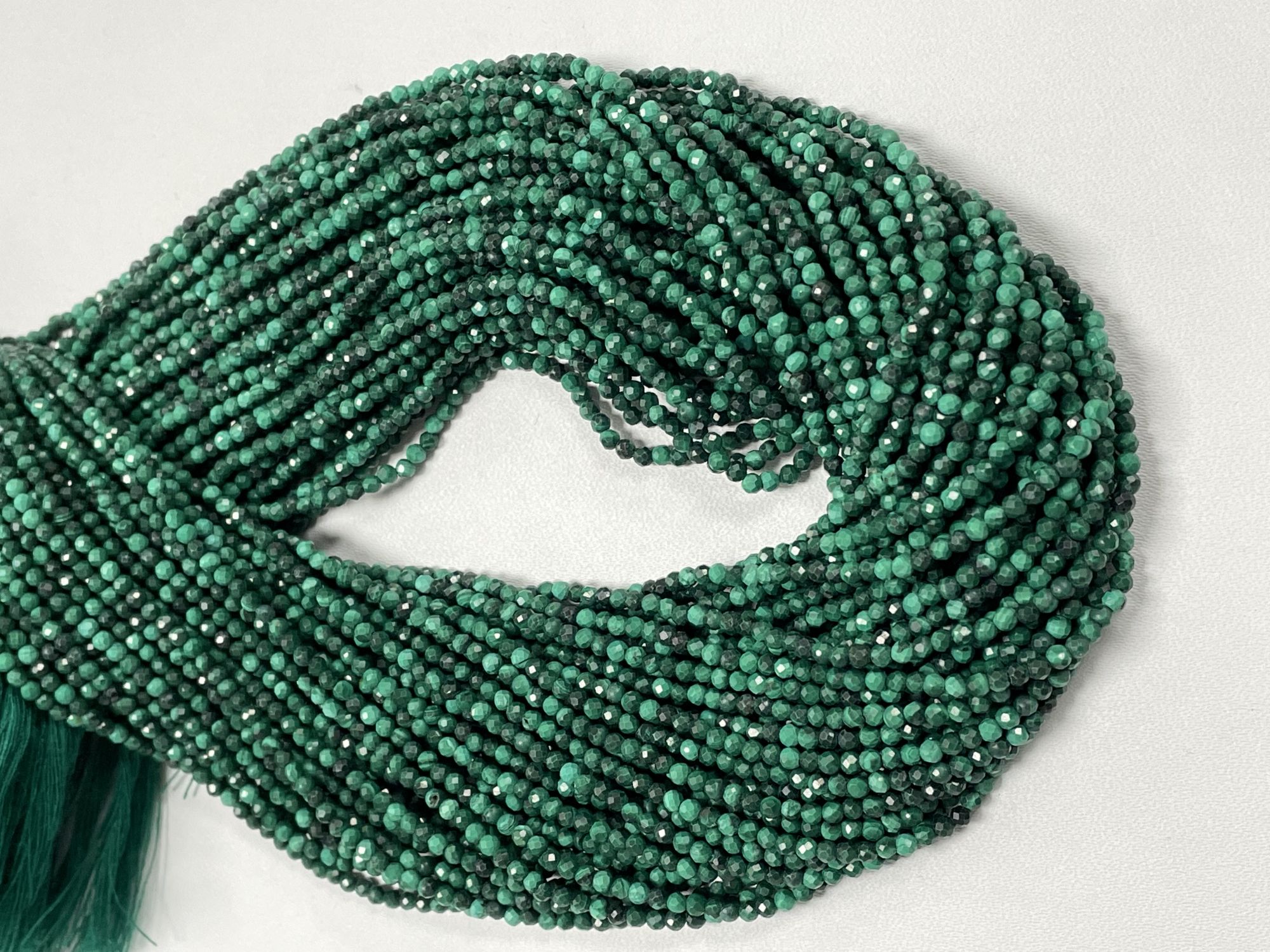 Malachite Rondelle Faceted