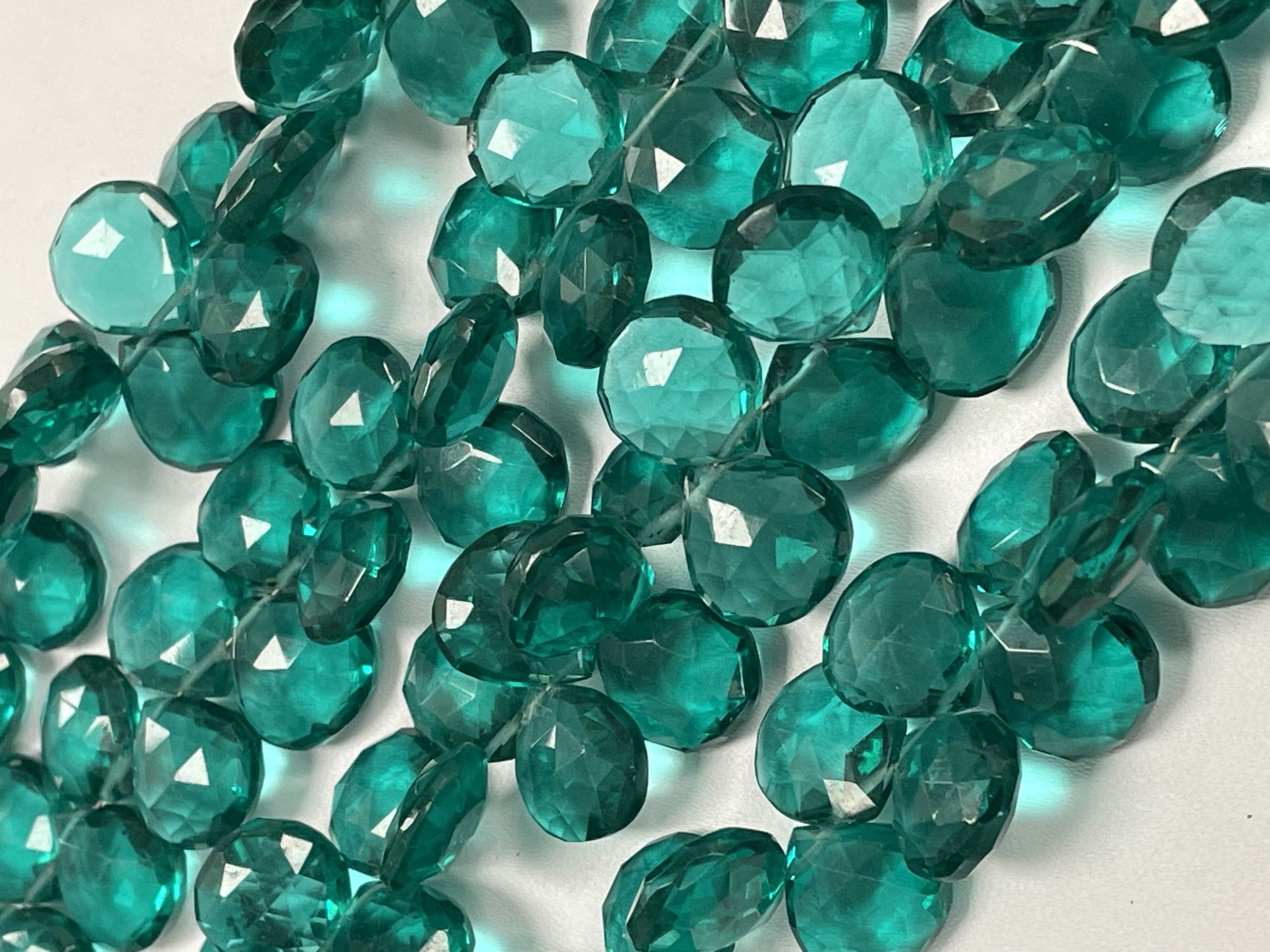 Teal Hydro Quartz Heart Faceted