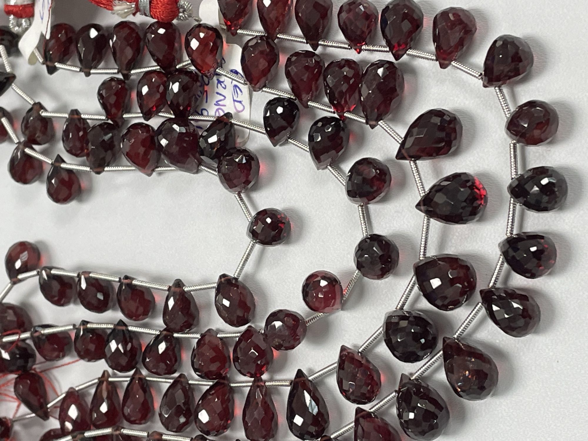 Red Garnet Drop Faceted