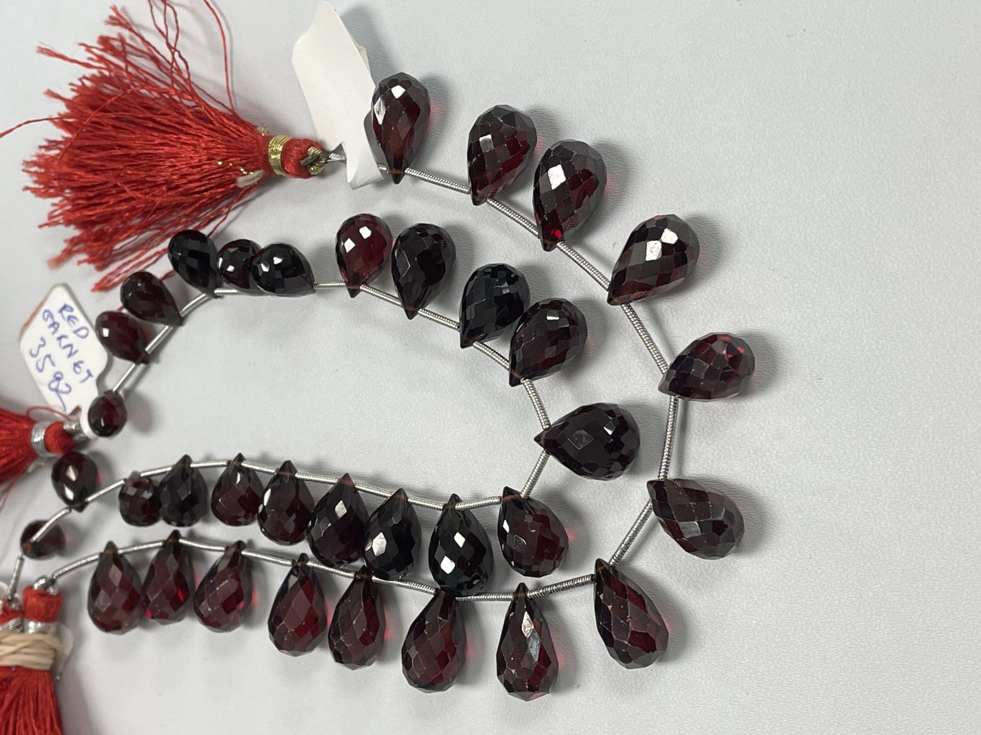 Red Garnet Drop Faceted