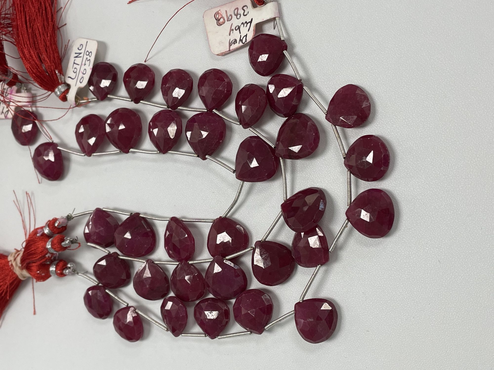 Dyed Ruby Heart Faceted