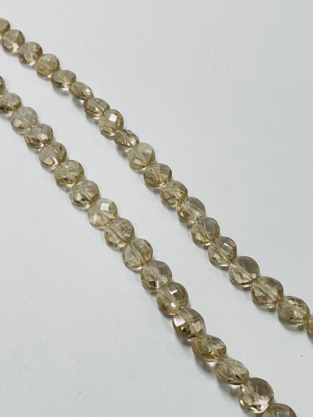Champagne Topaz Coin Faceted