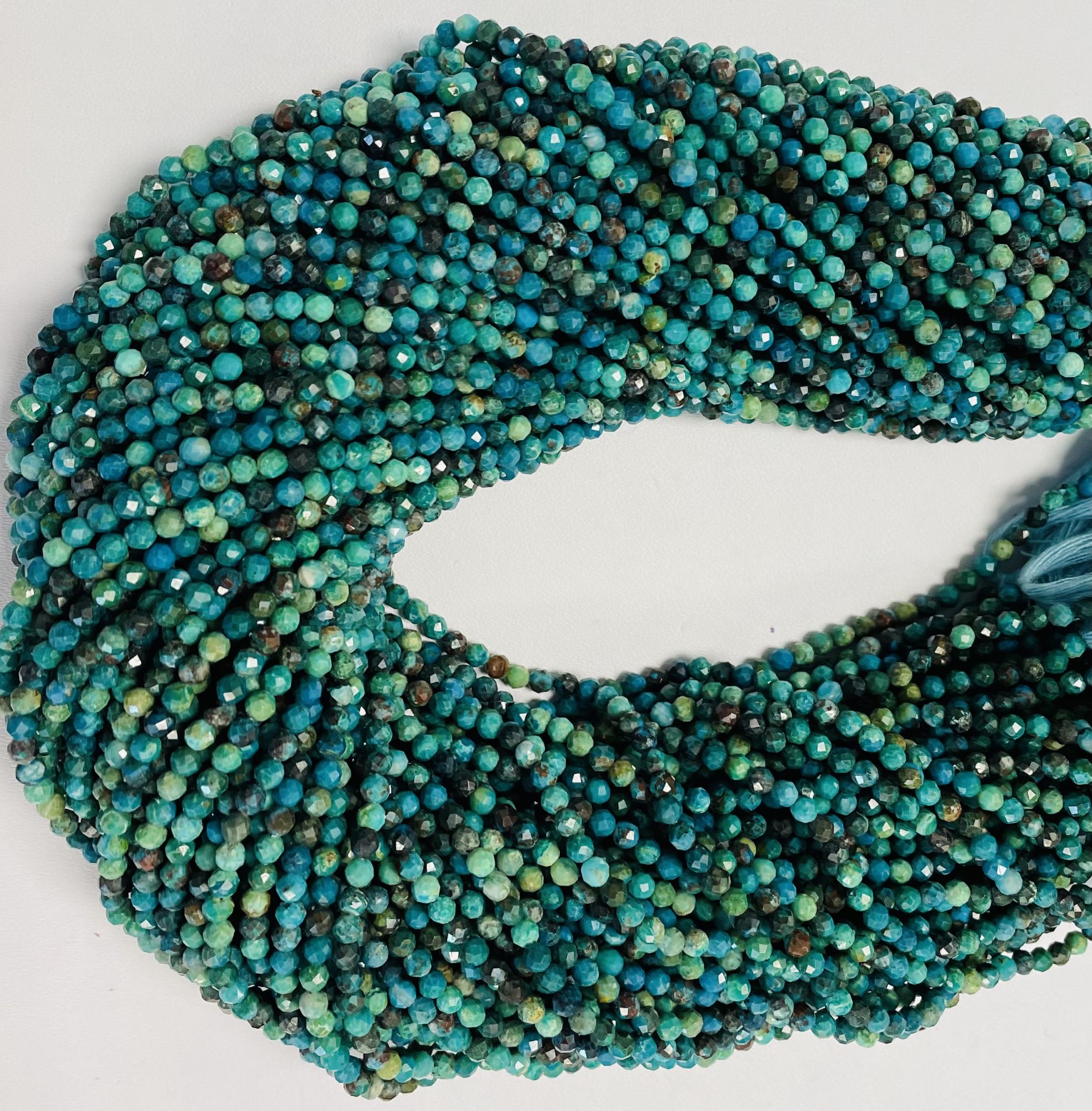 Chrysocolla Rondelle Faceted