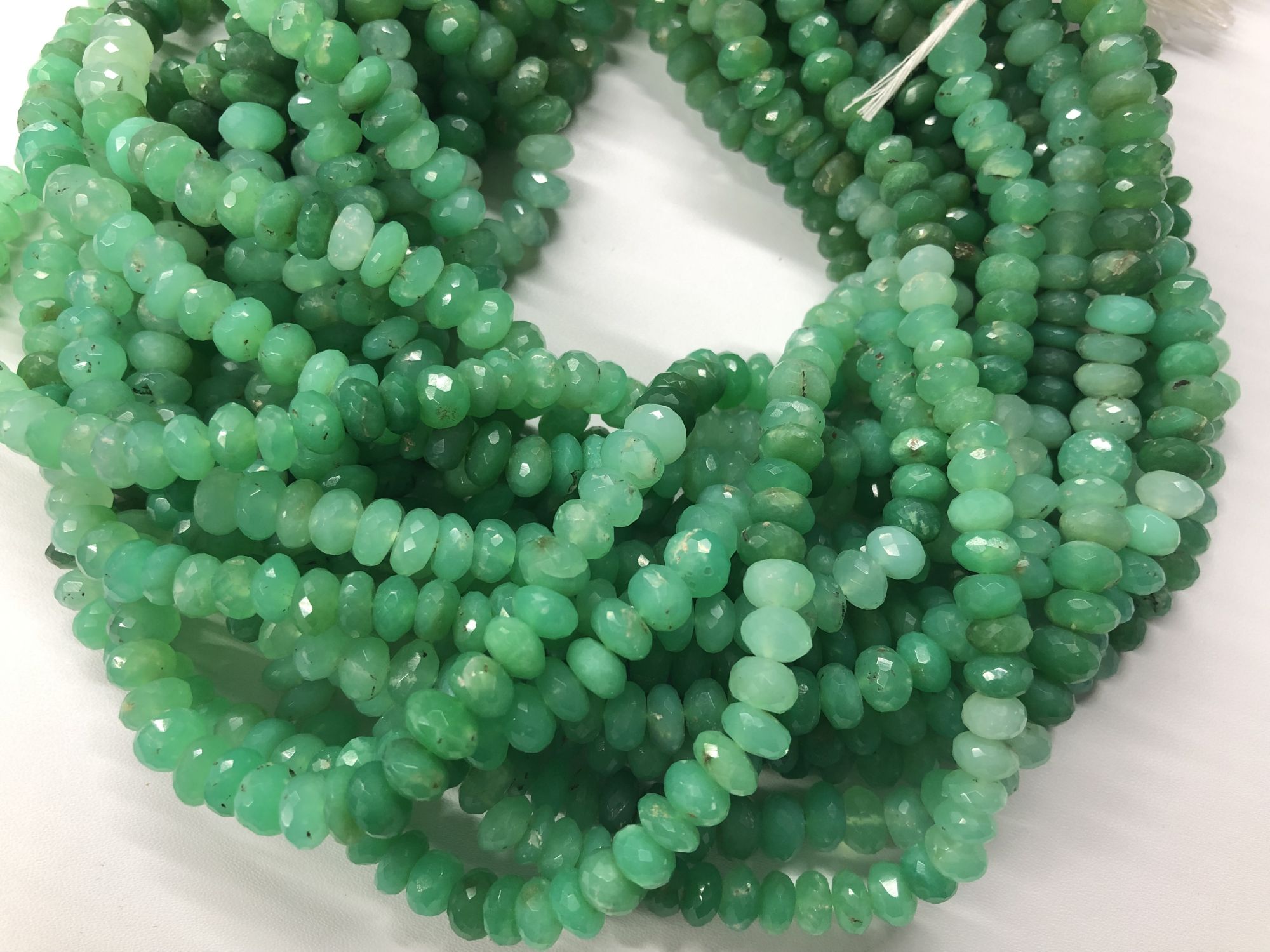 Shaded Chrysoprase Rondelle Faceted