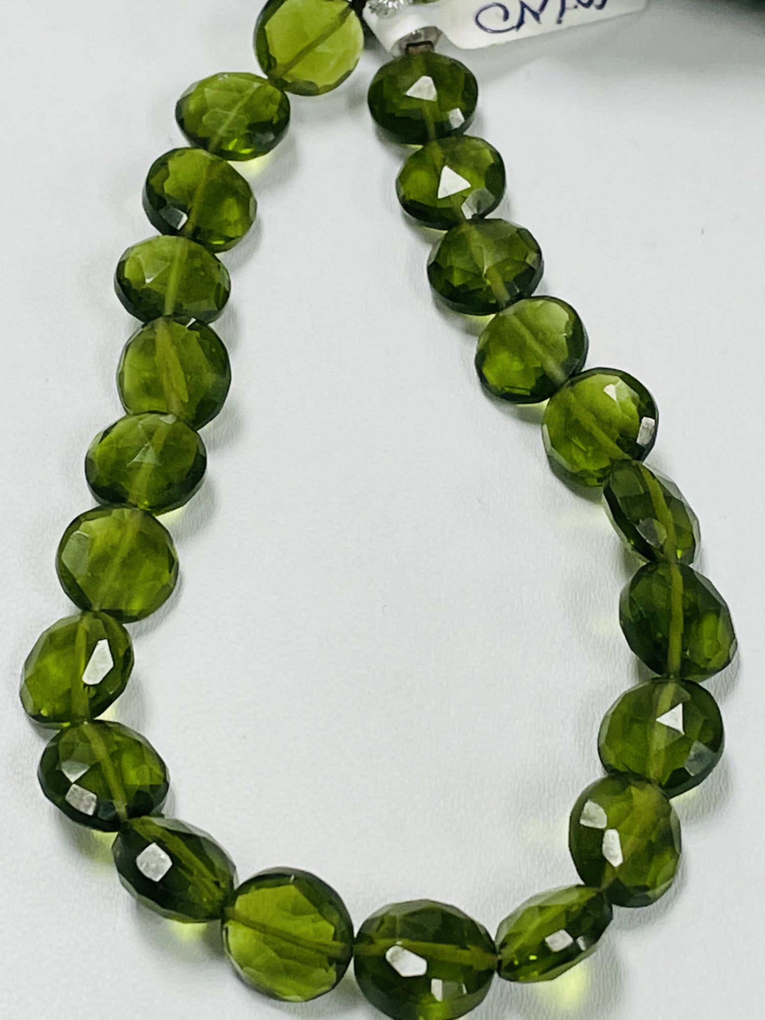 Green Hydro Quartz Coin Faceted