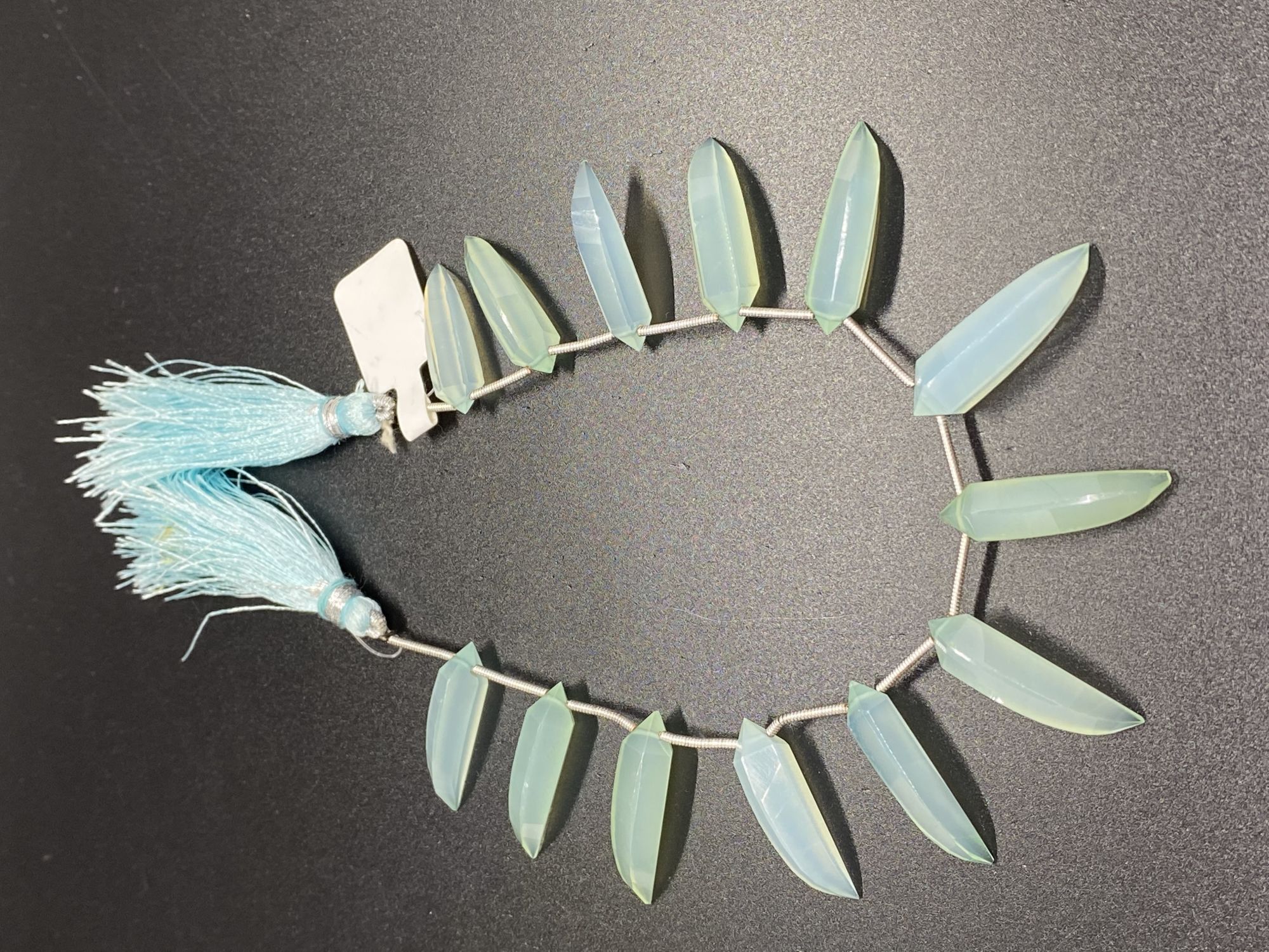 Aqua chalcedony Okra shape