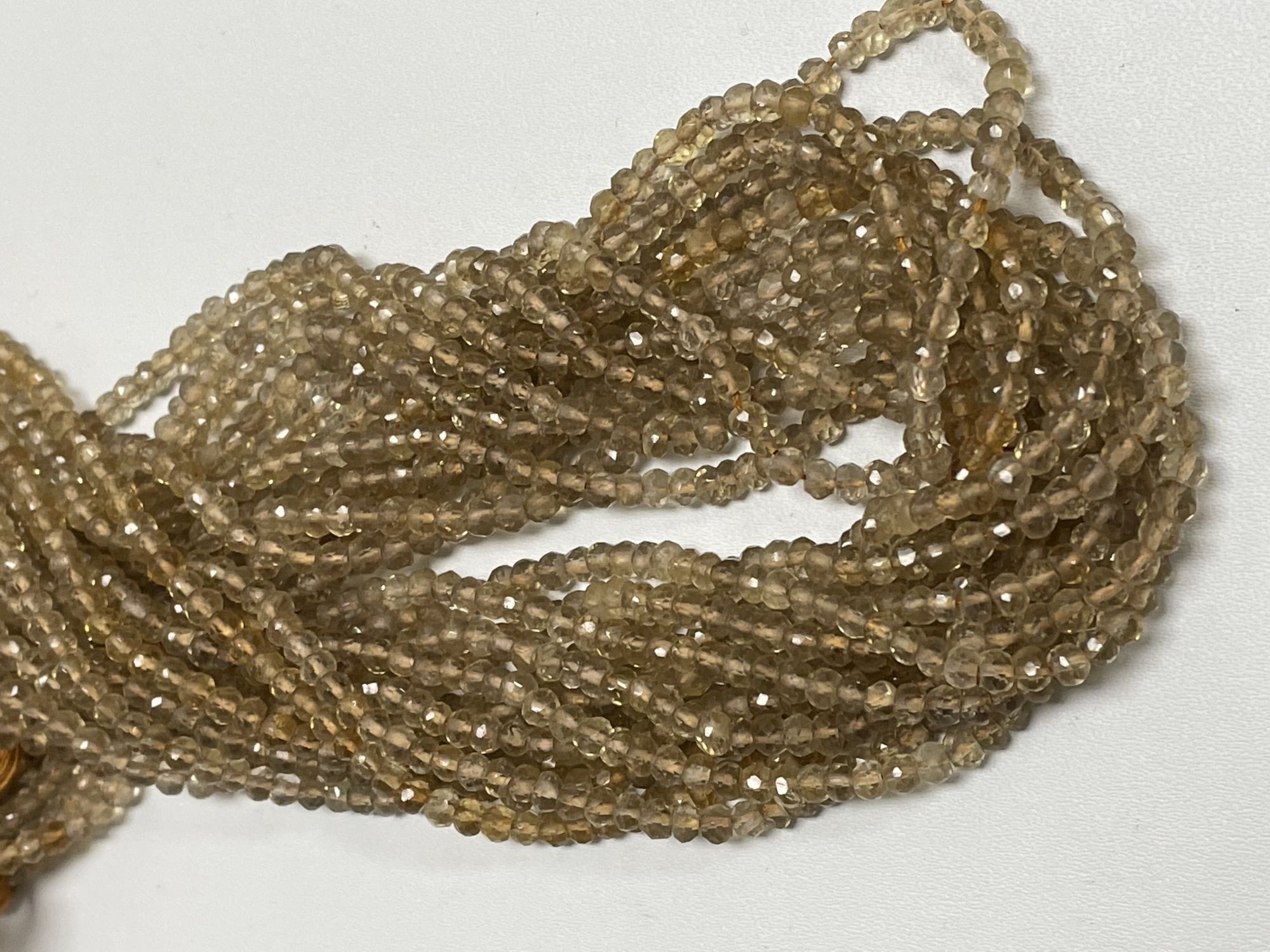 Champagne Quartz Rondelle Faceted