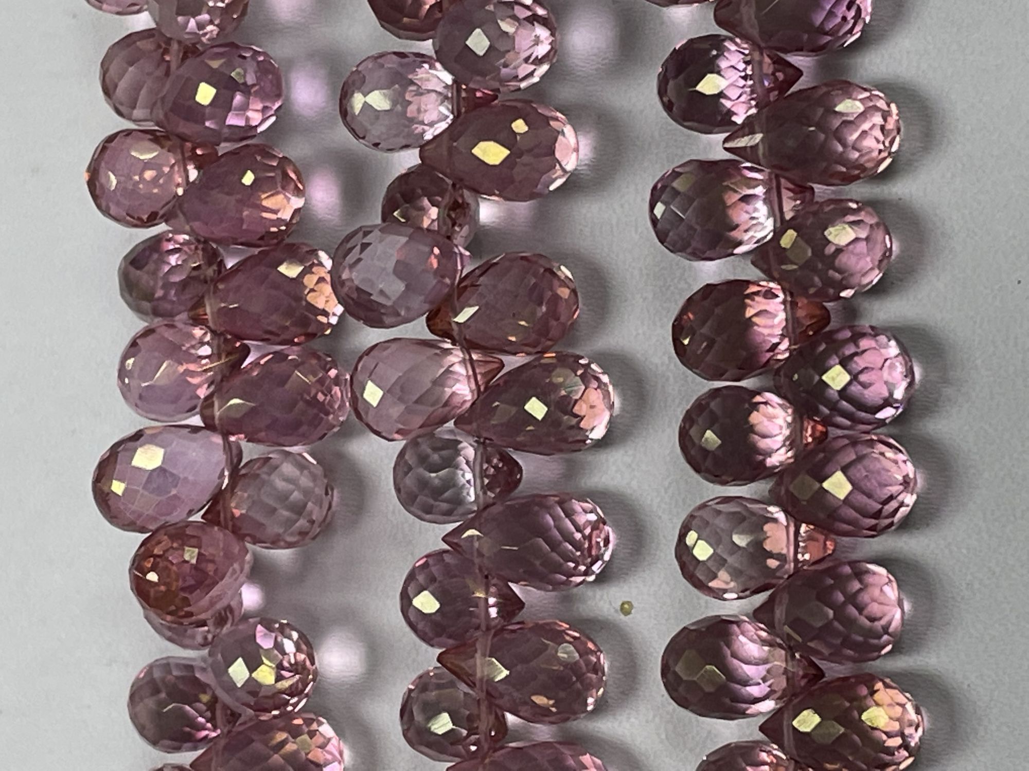 Pink Mystic Quartz Drop Faceted