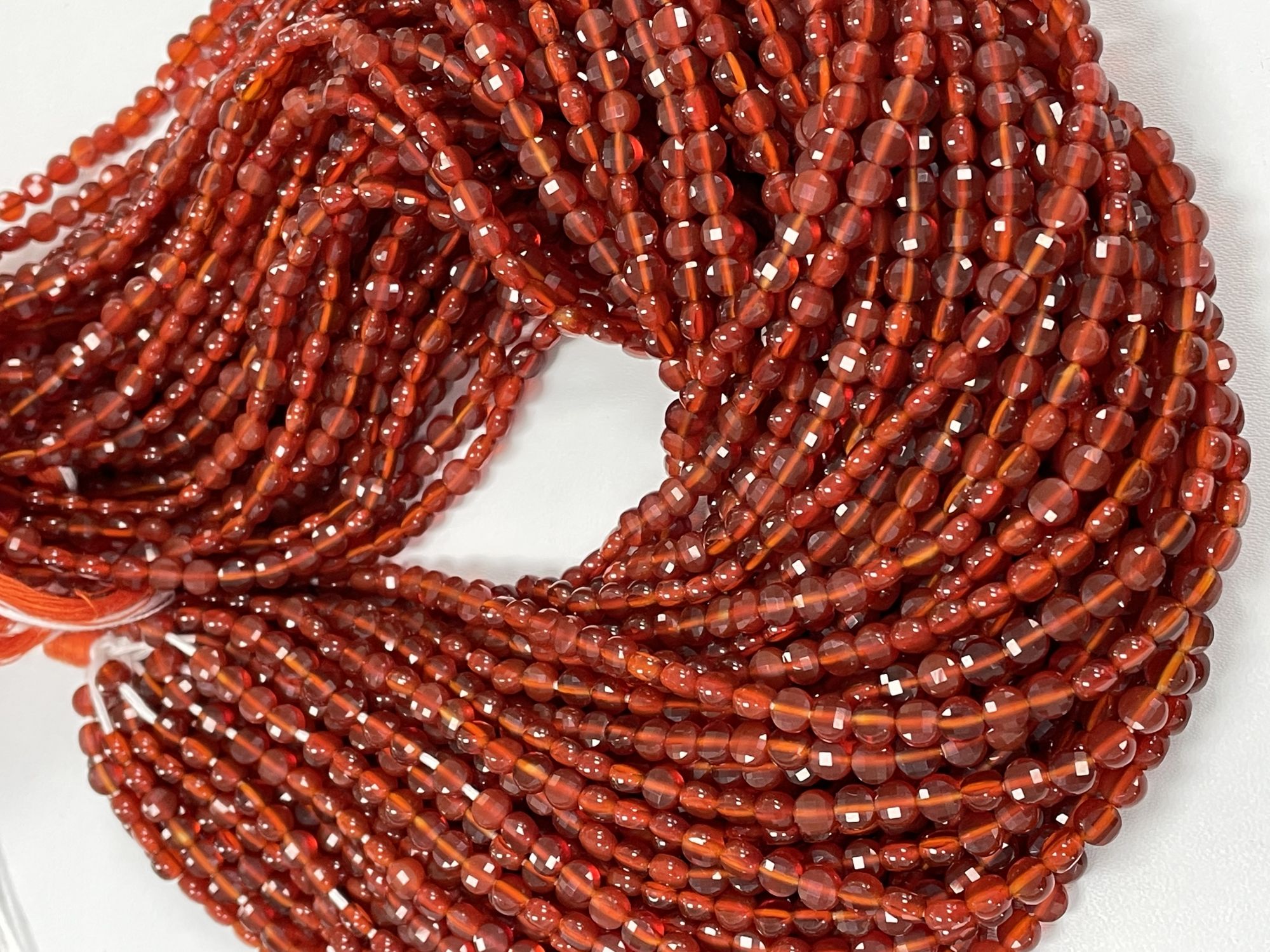 Orange Chalcedony Coin Faceted