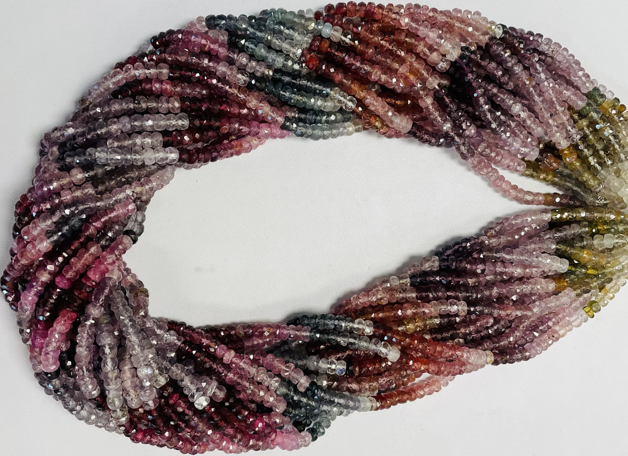 Multi Spinel Rondelle Faceted