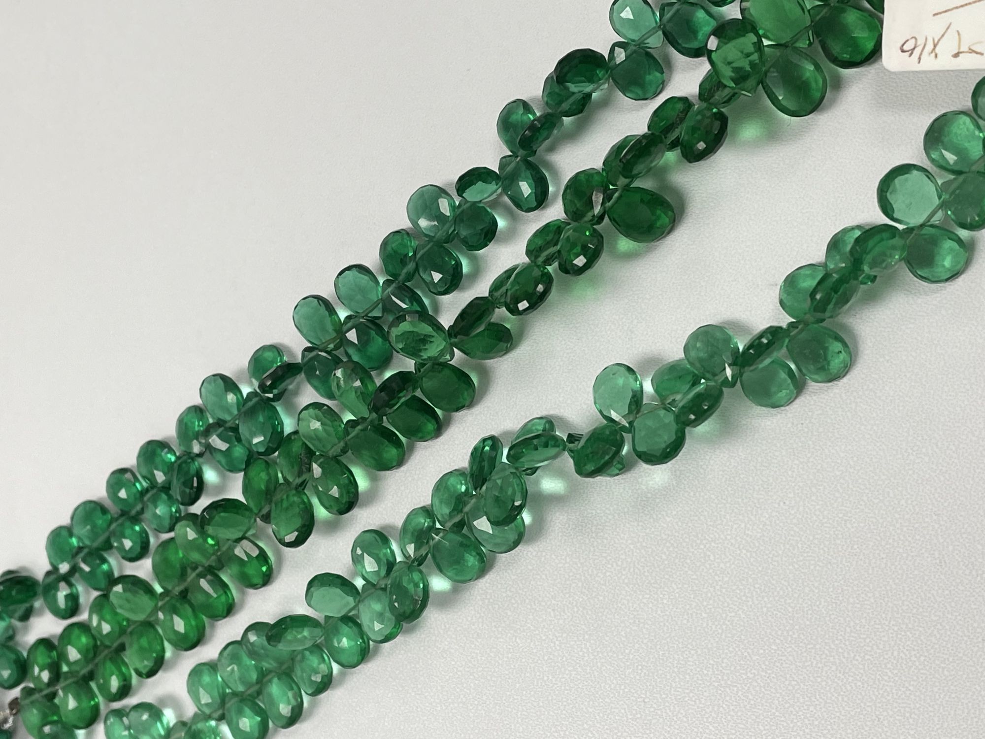 Green Hydro Quartz Pear Faceted