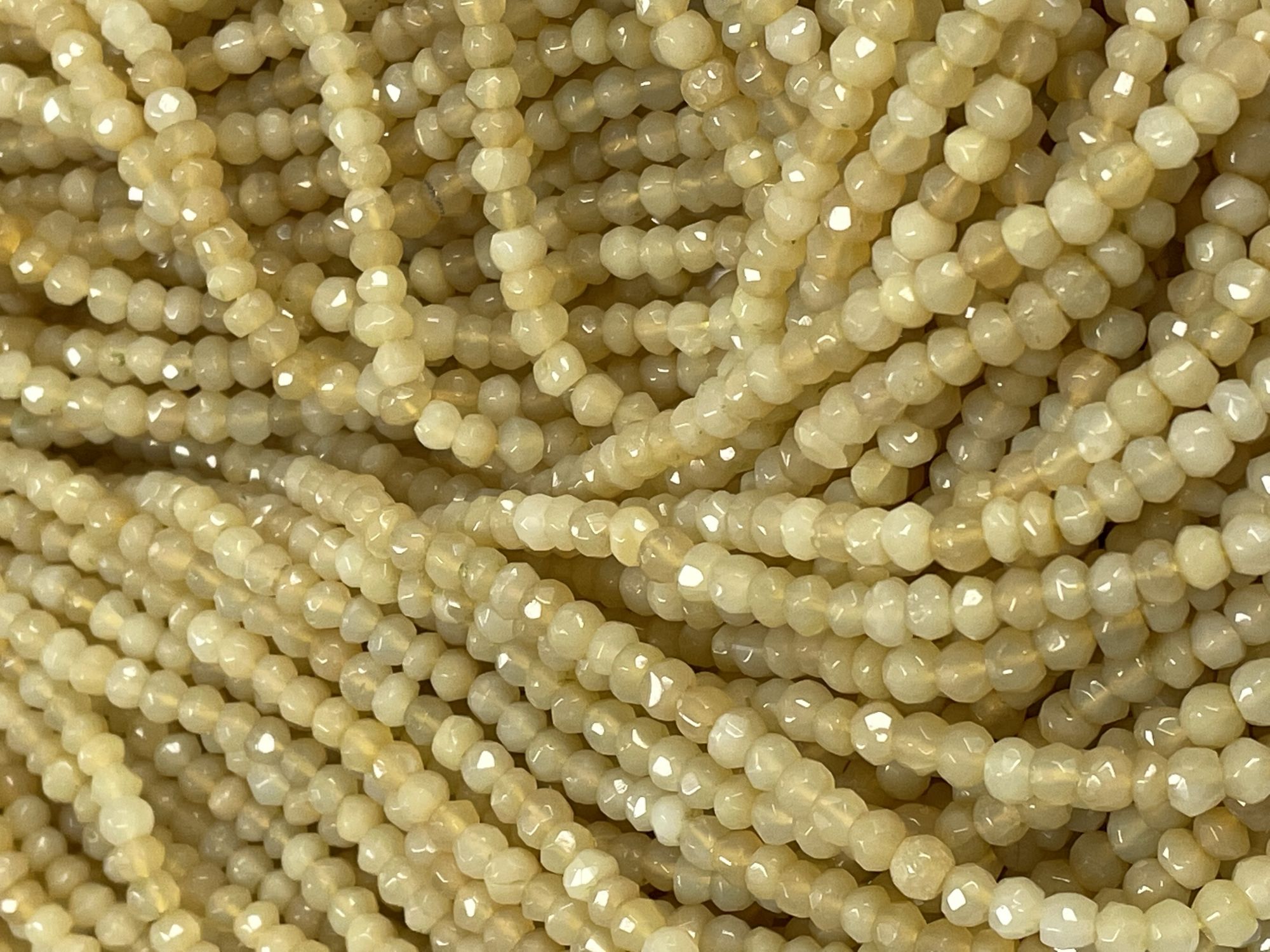 Yellow Chalcedony Rondelle Faceted