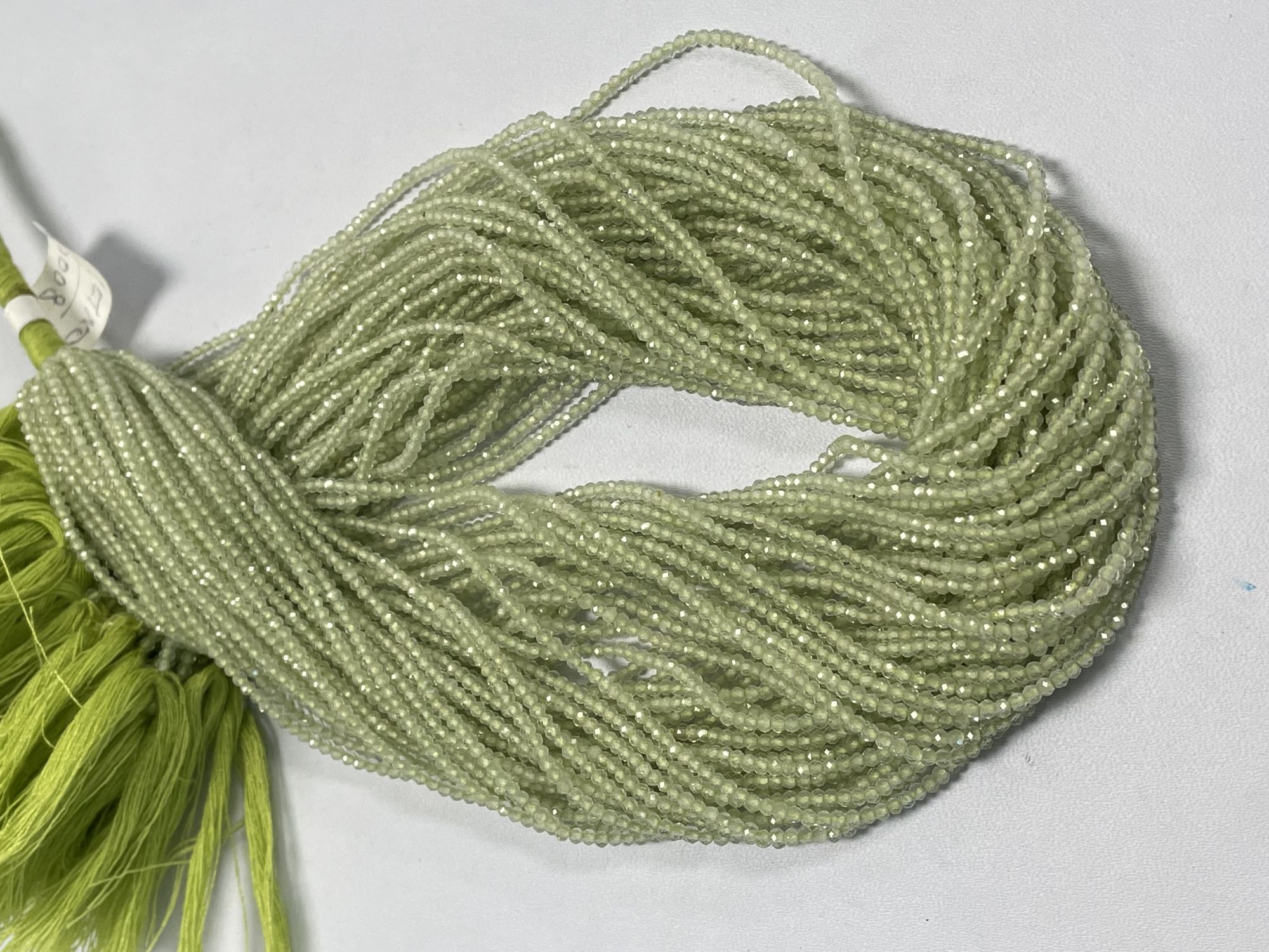 Prehnite Rondelle Faceted