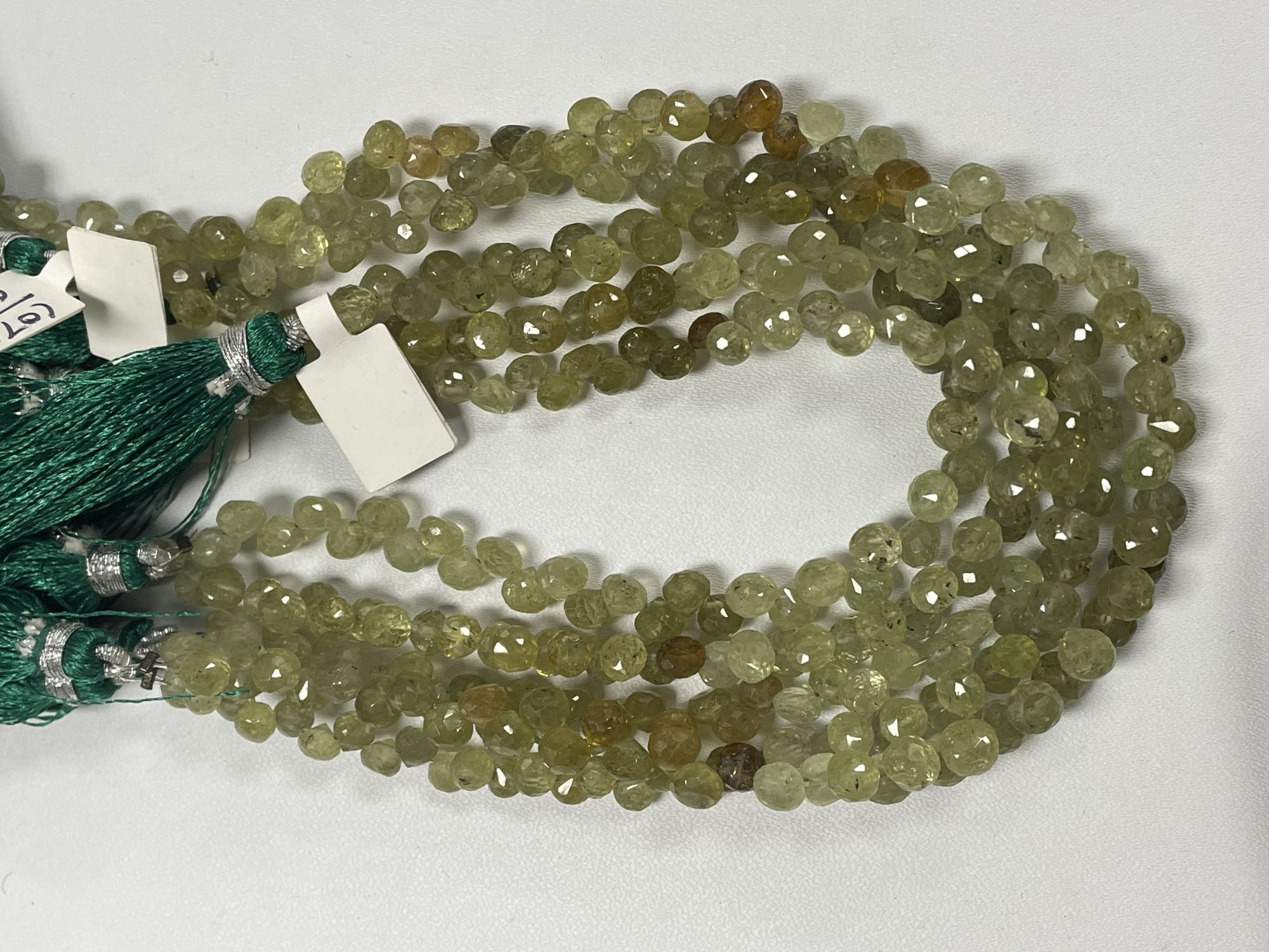 Green Grossular Garnet Onion Faceted