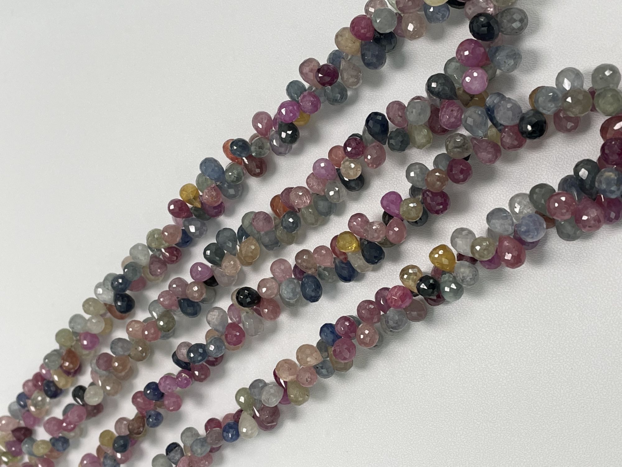 Multi Color Sapphire Drop Faceted