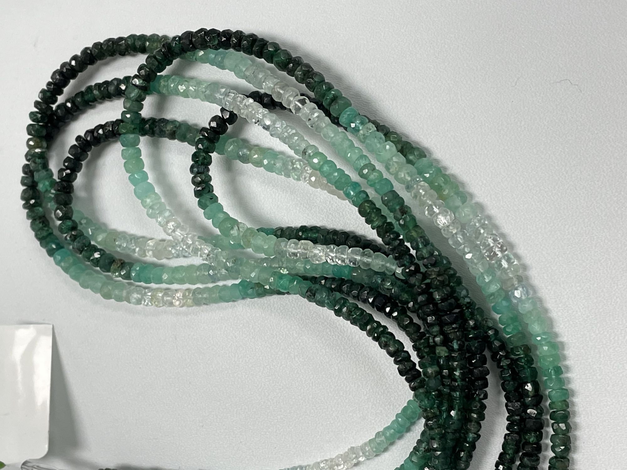 Shaded Emerald Rondelle Faceted