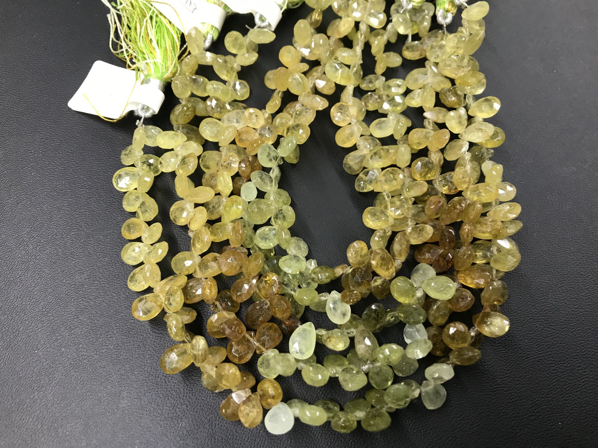 Green Grossular Garnet Pear Faceted
