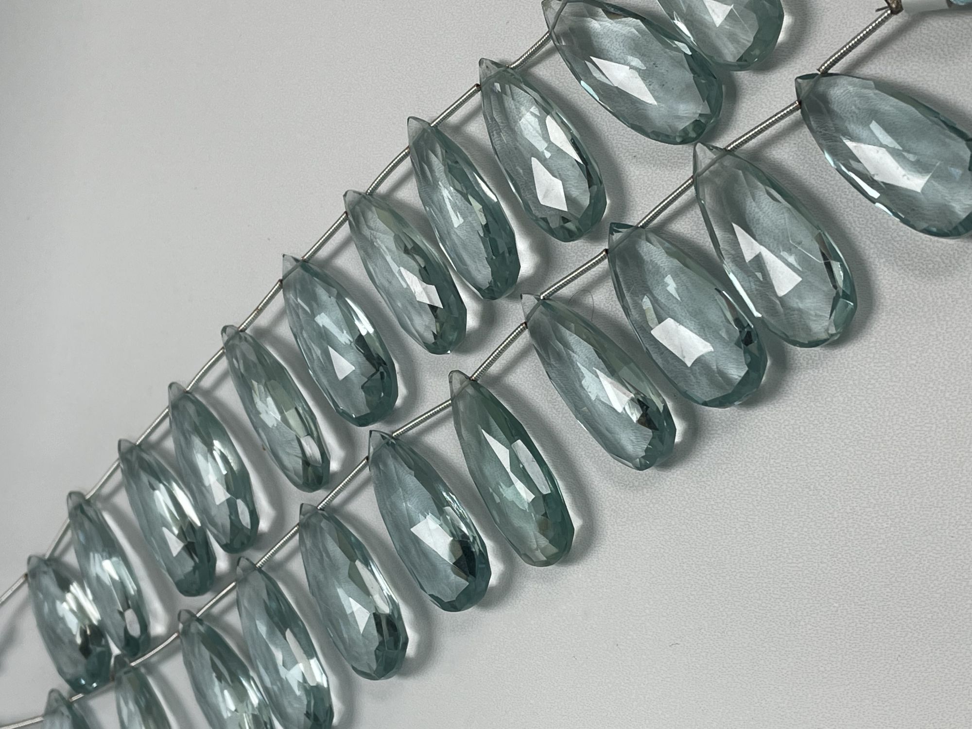 Aquamarine Hydro Quartz Pear Faceted