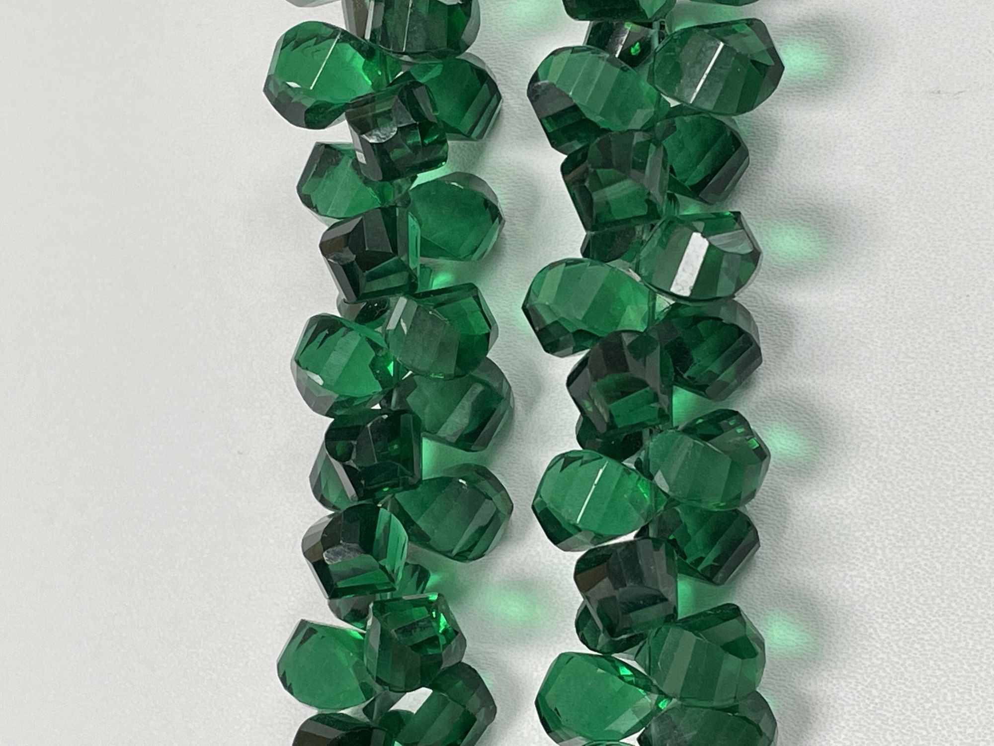 Green Hydro Quartz Twisted Drop Faceted