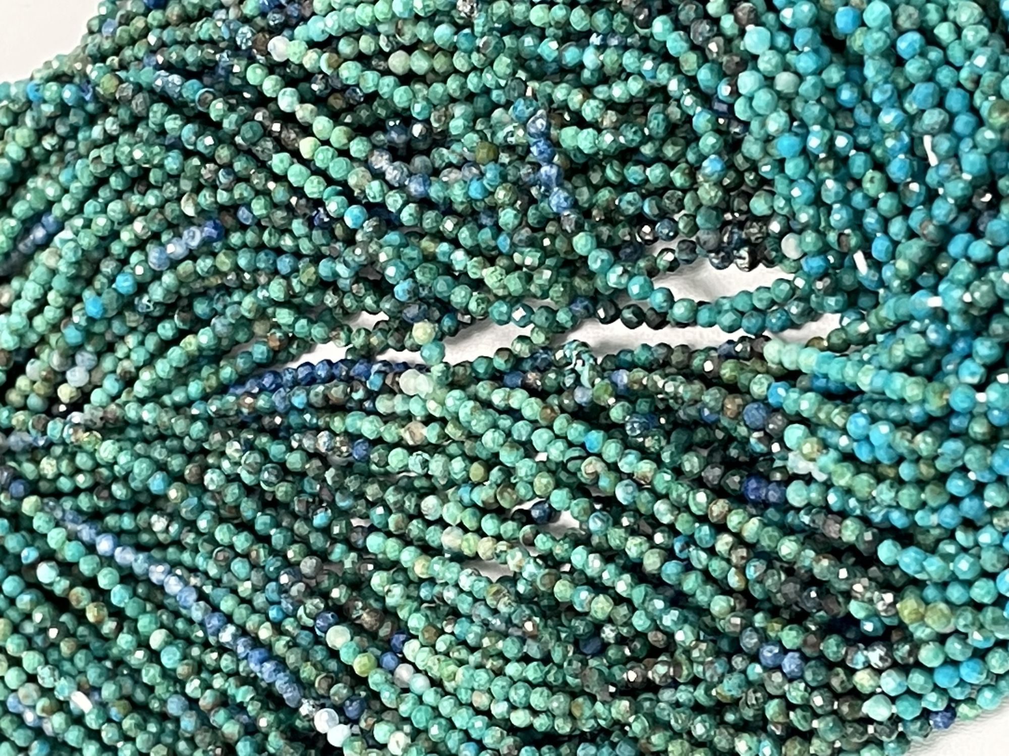 Shaded Chrysocolla Rondelle Faceted
