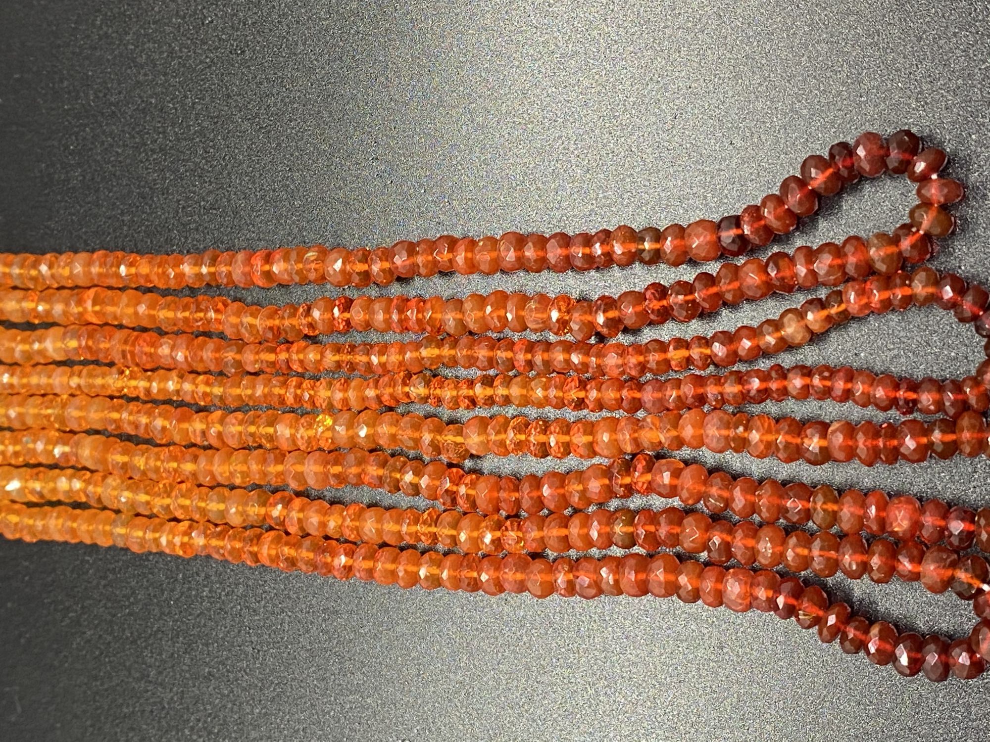 Fire Opal Rondelle Faceted